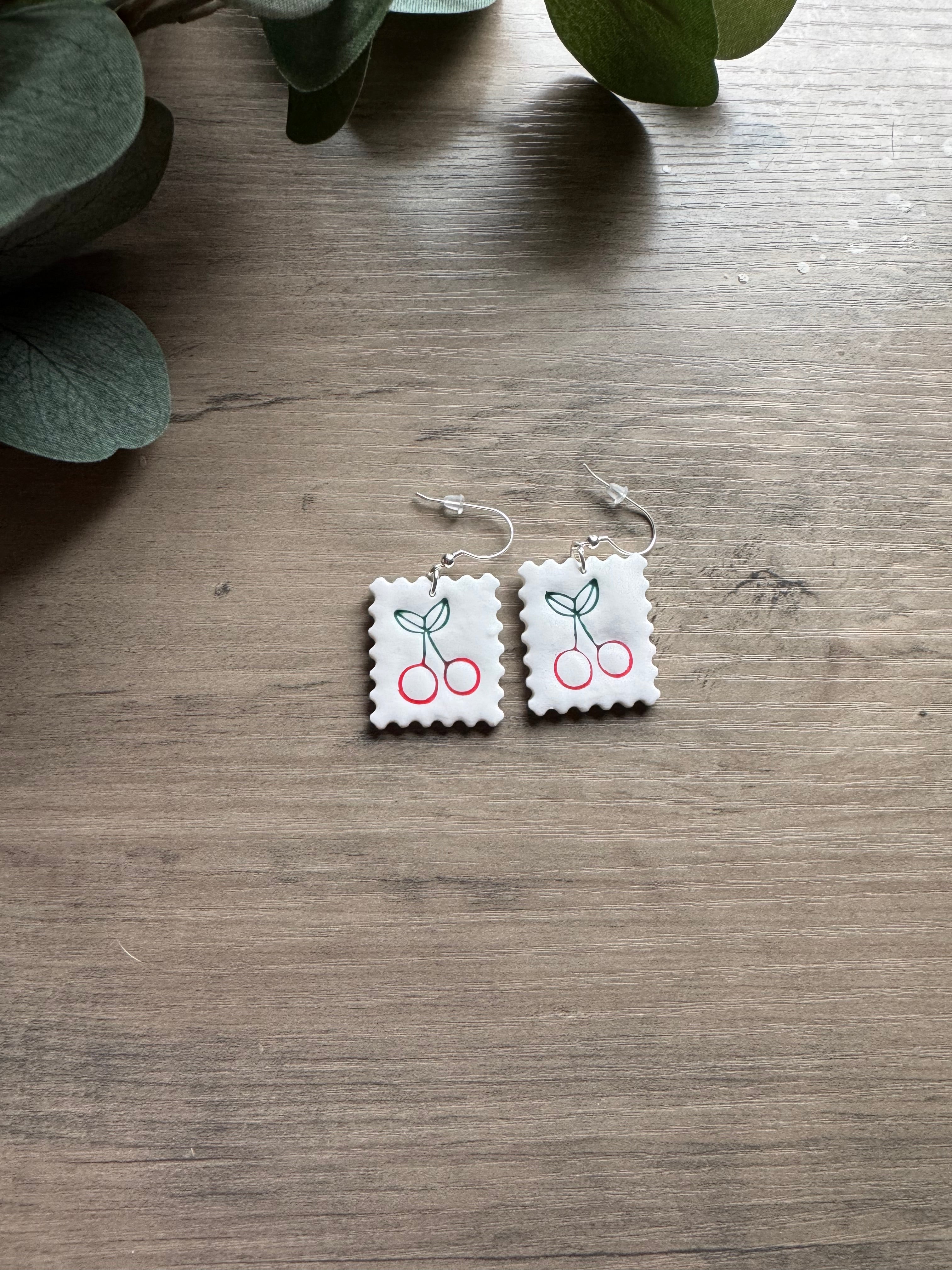 Cherry Stamp Earrings