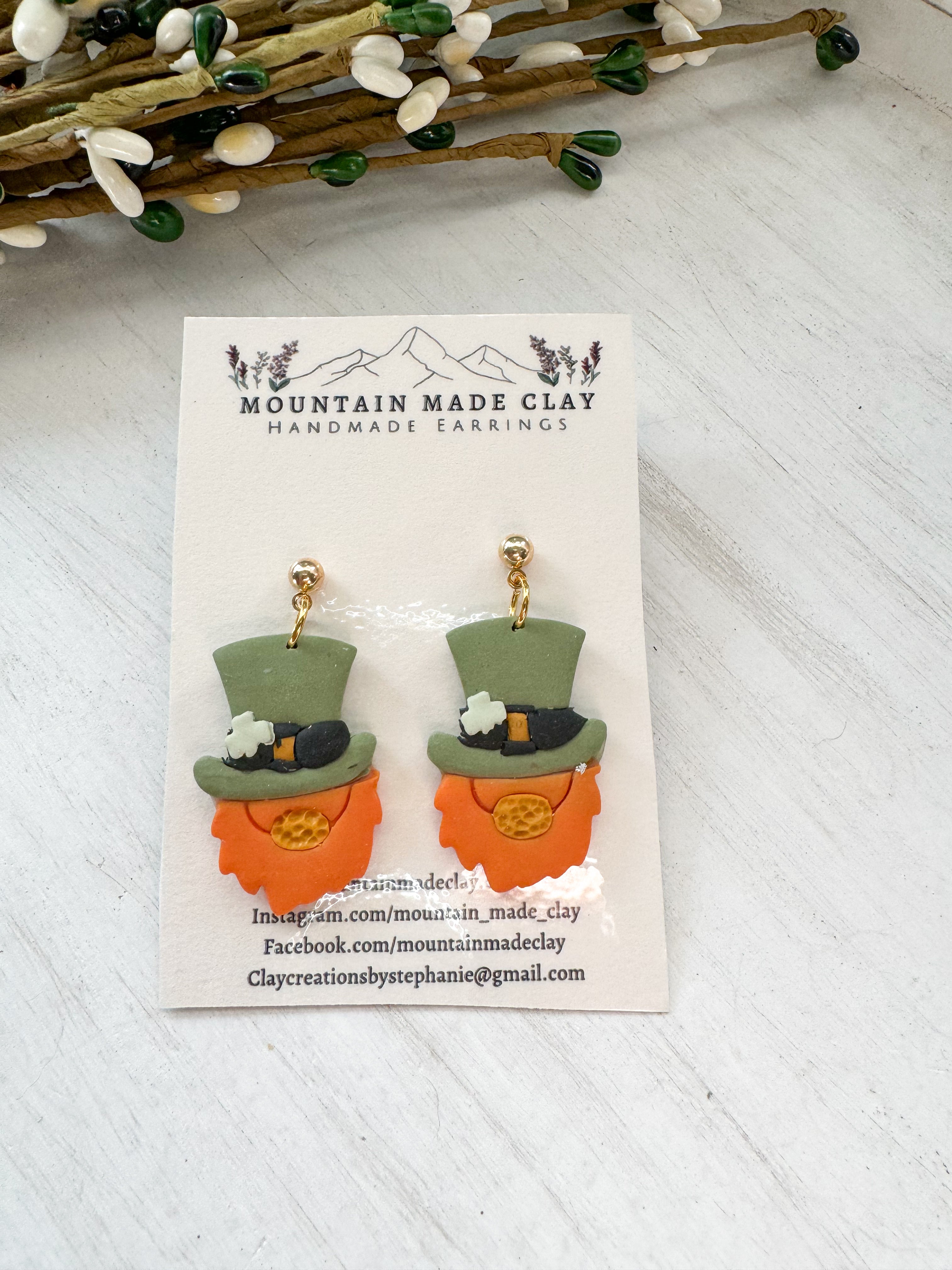 Leprechaun Clay Earrings
