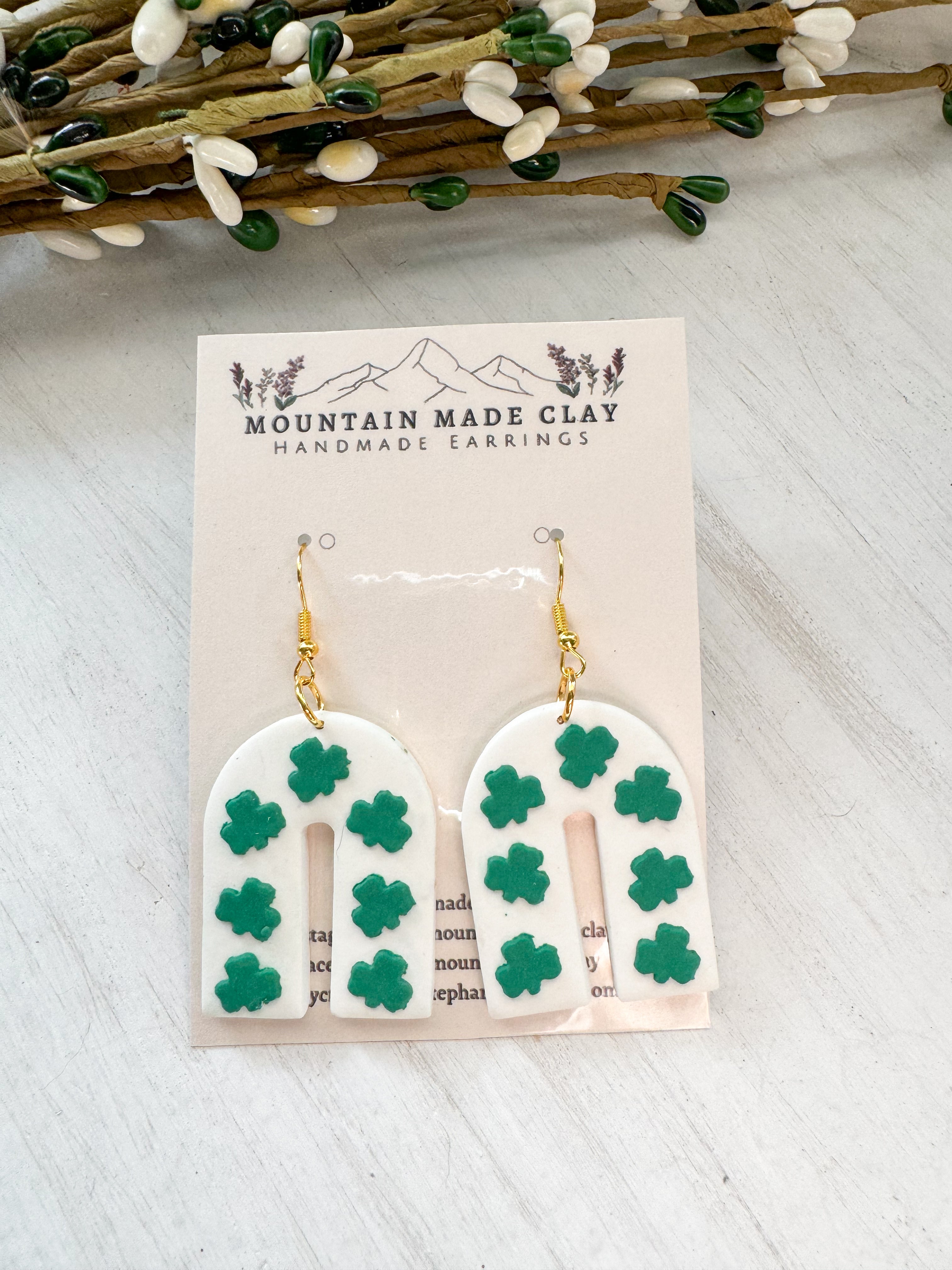 Shamrock Arch Clay Earrings