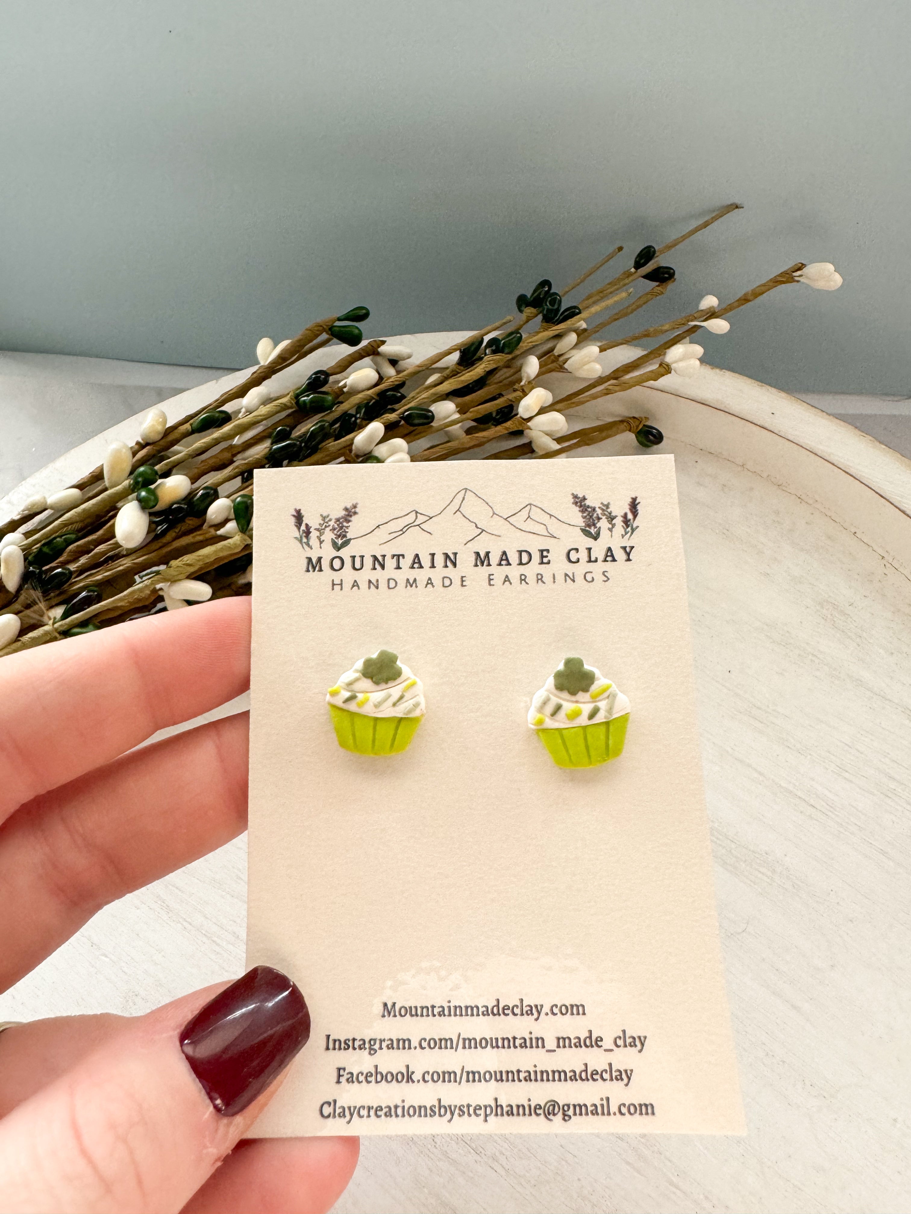 St. Patrick’s Day Clay Studs