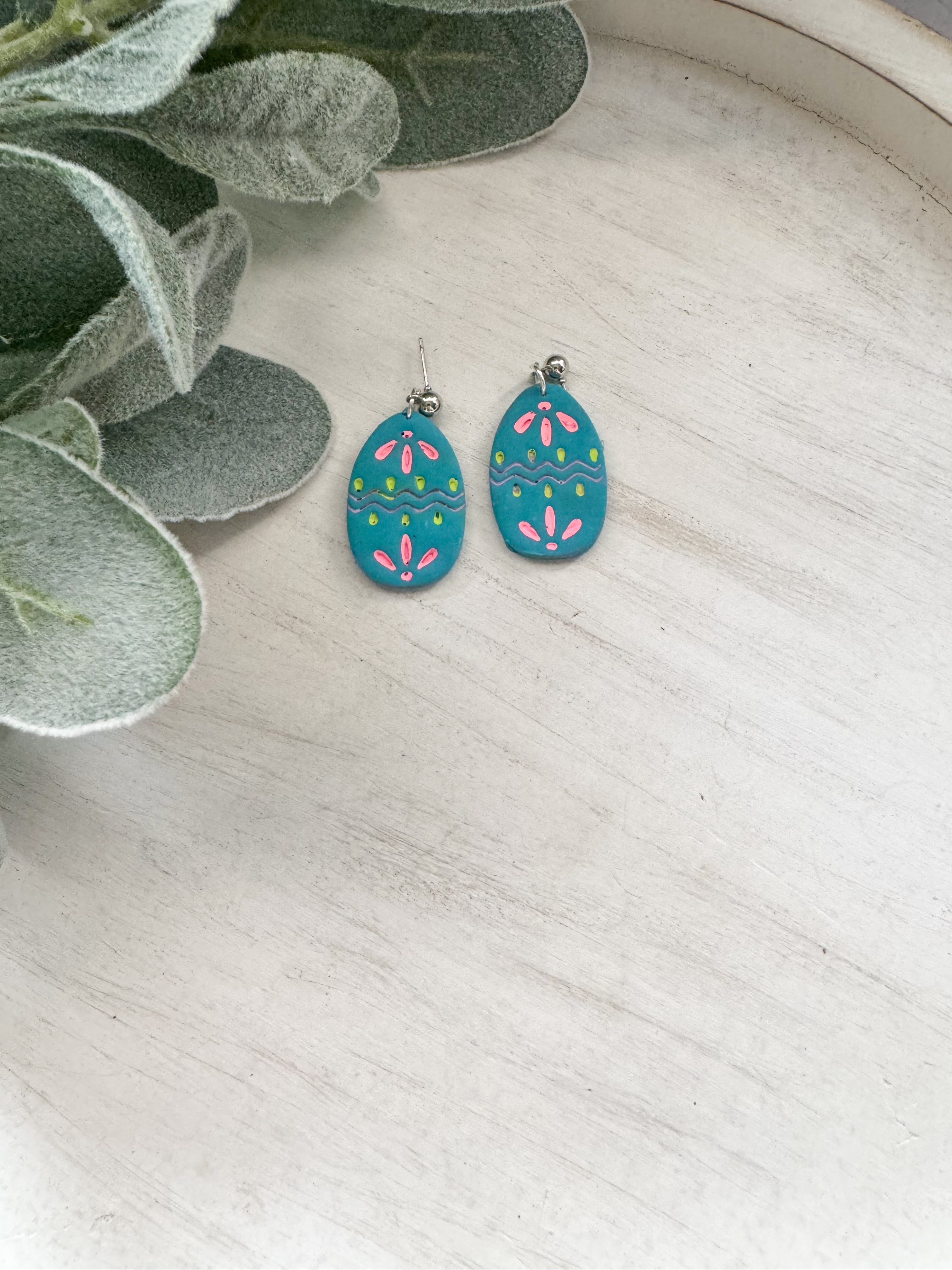 Easter Egg Clay Earrings