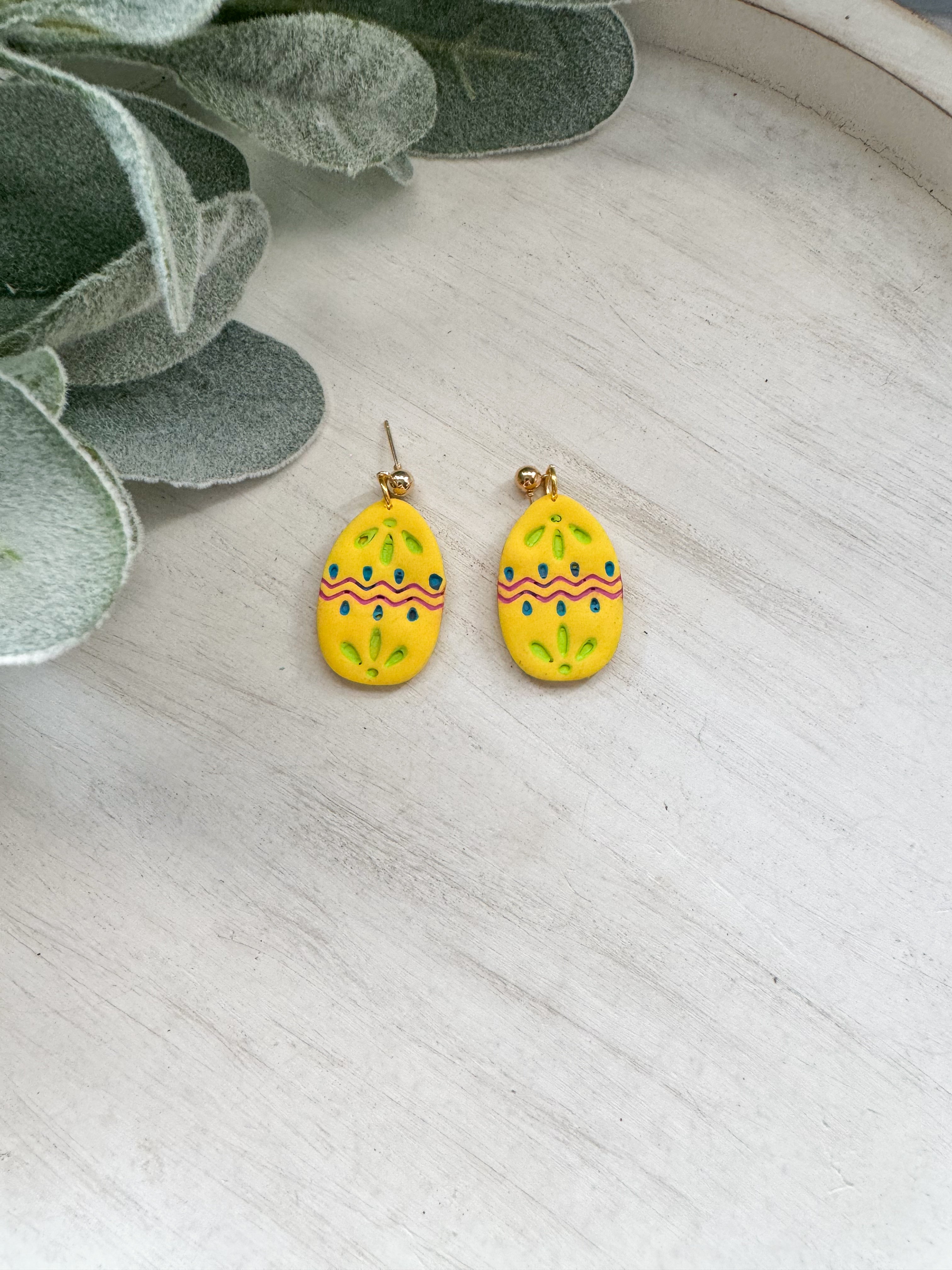 Easter Egg Clay Earrings