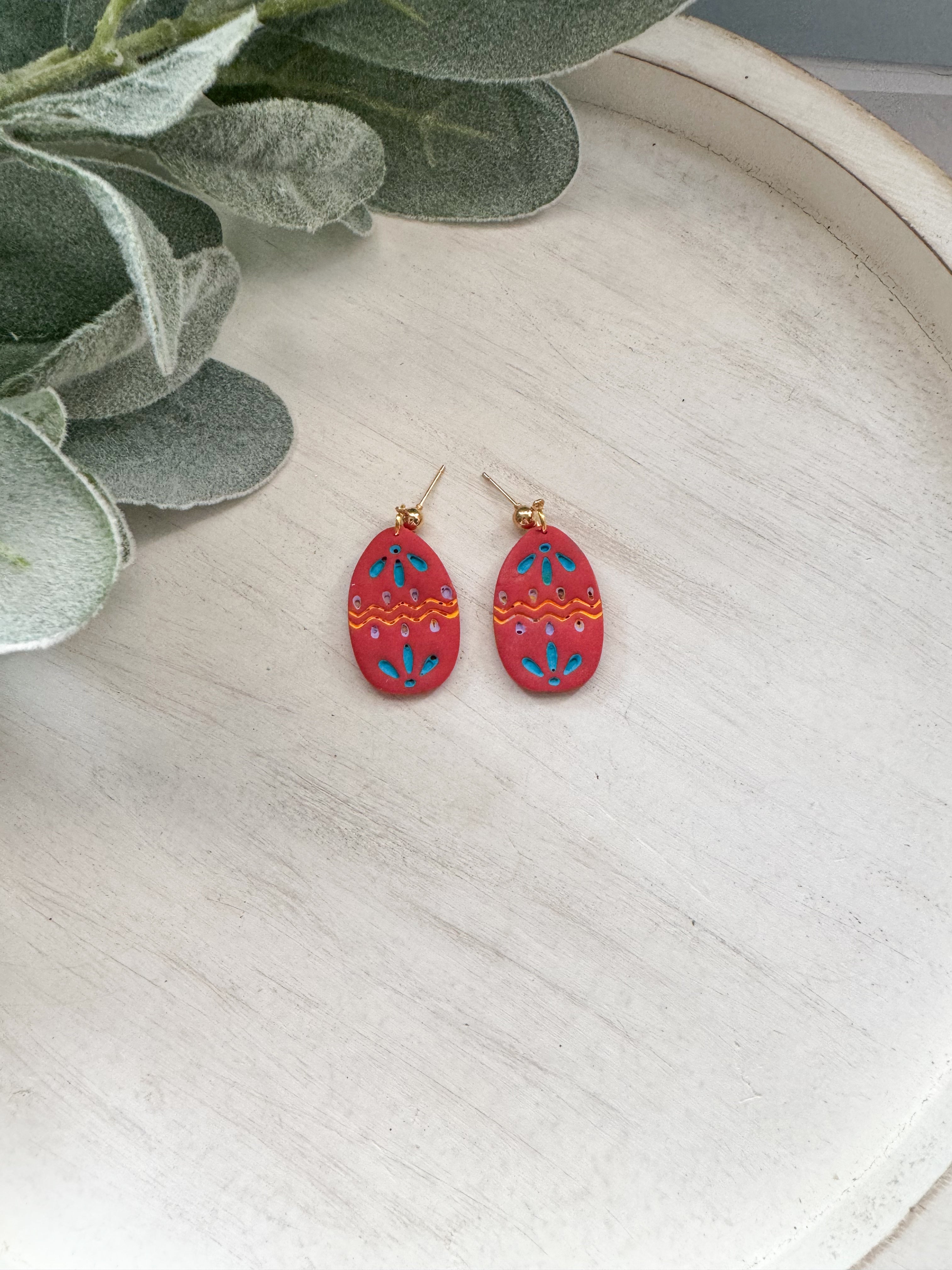 Easter Egg Clay Earrings