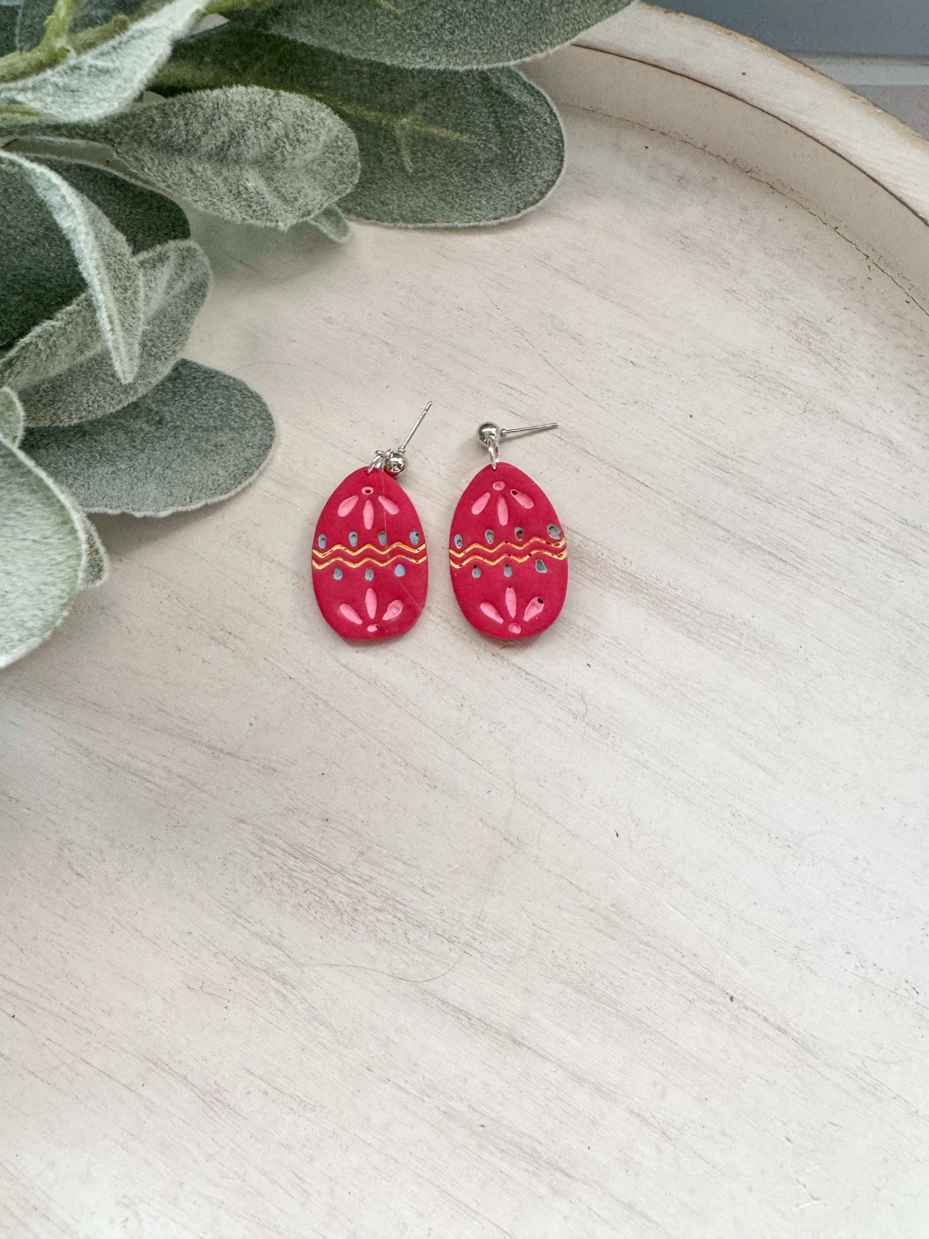 Easter Egg Clay Earrings