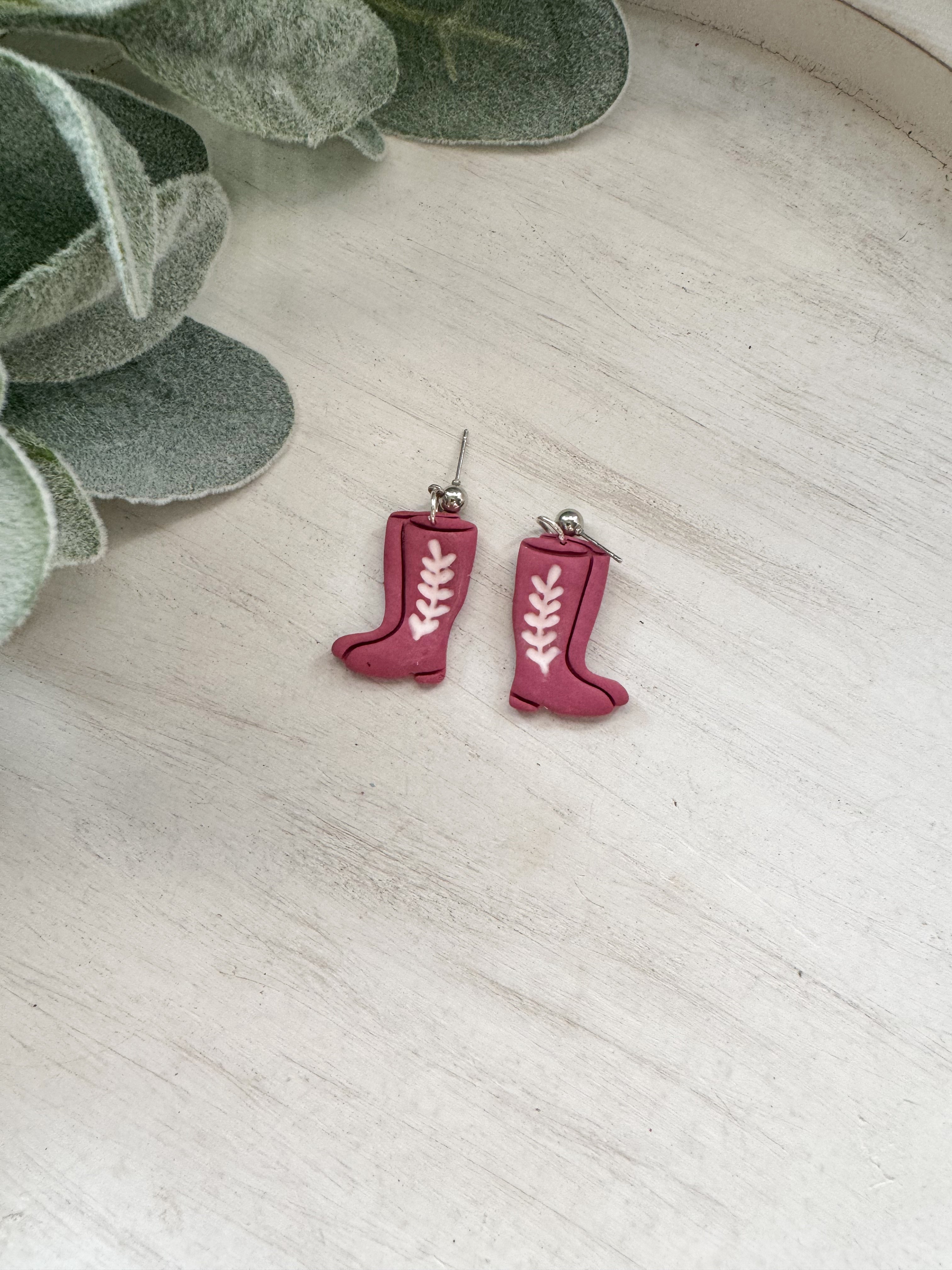 Work boot Clay Earrings