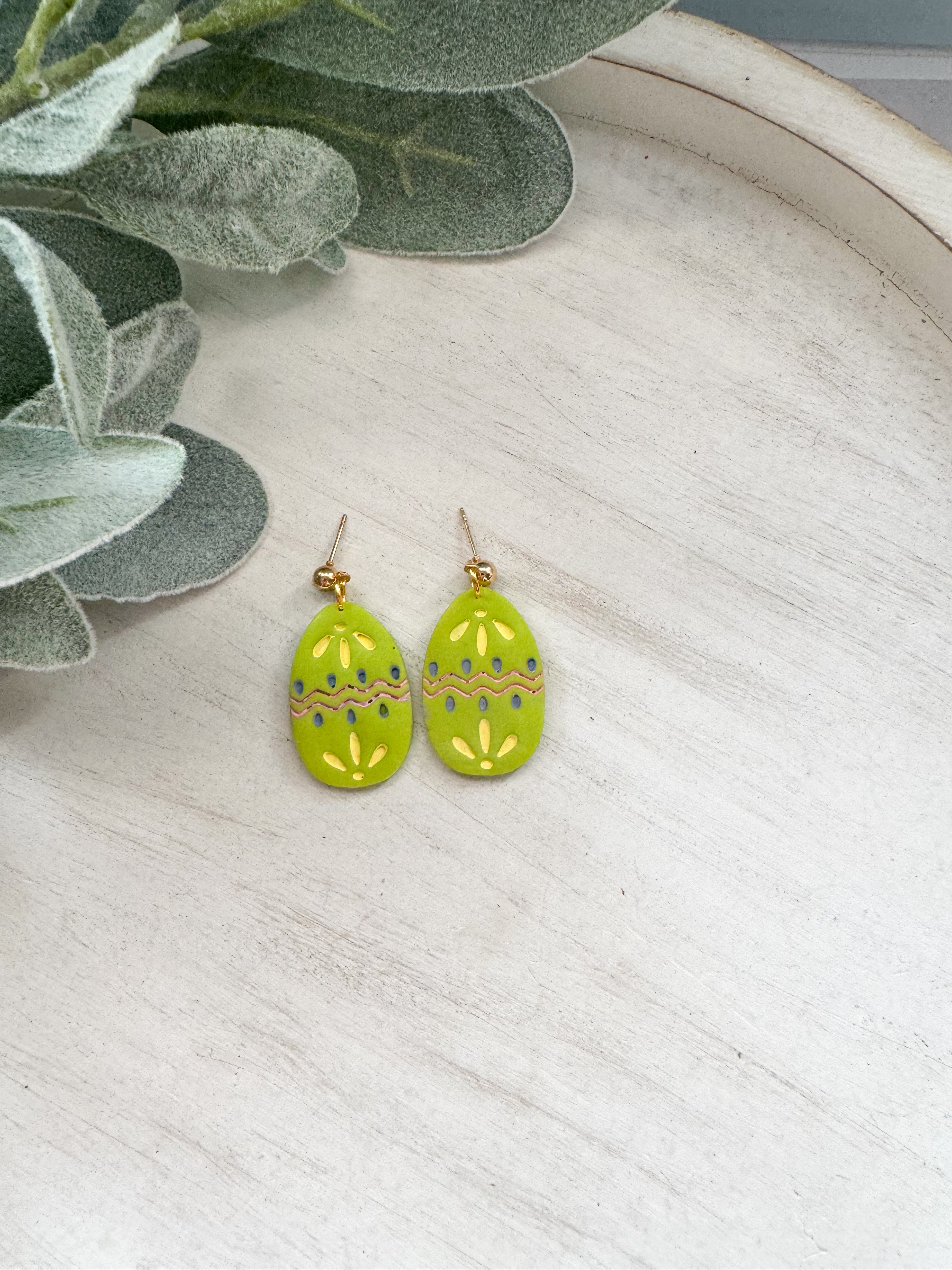 Easter Egg Clay Earrings