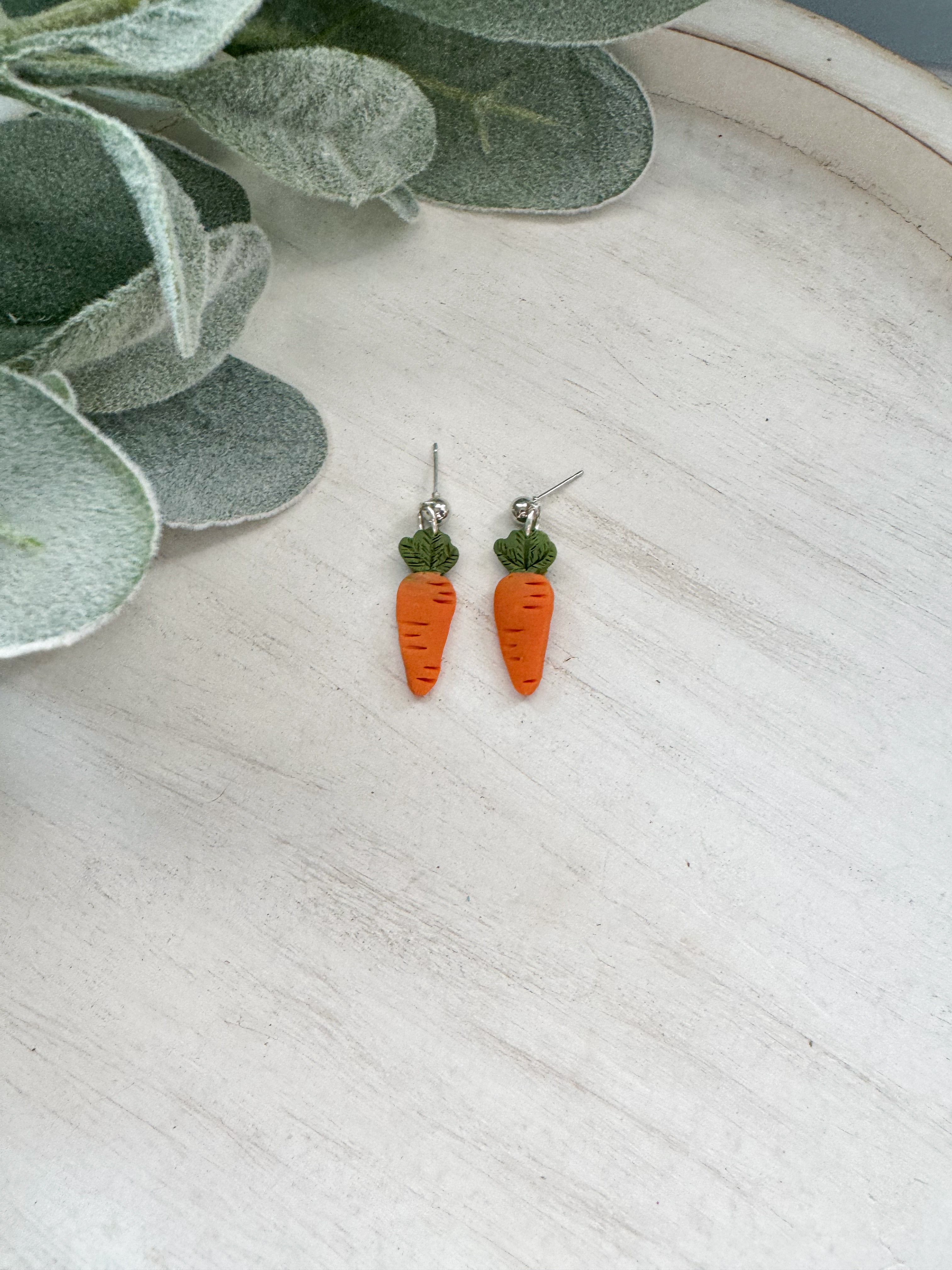 Carrot Clay Earrings