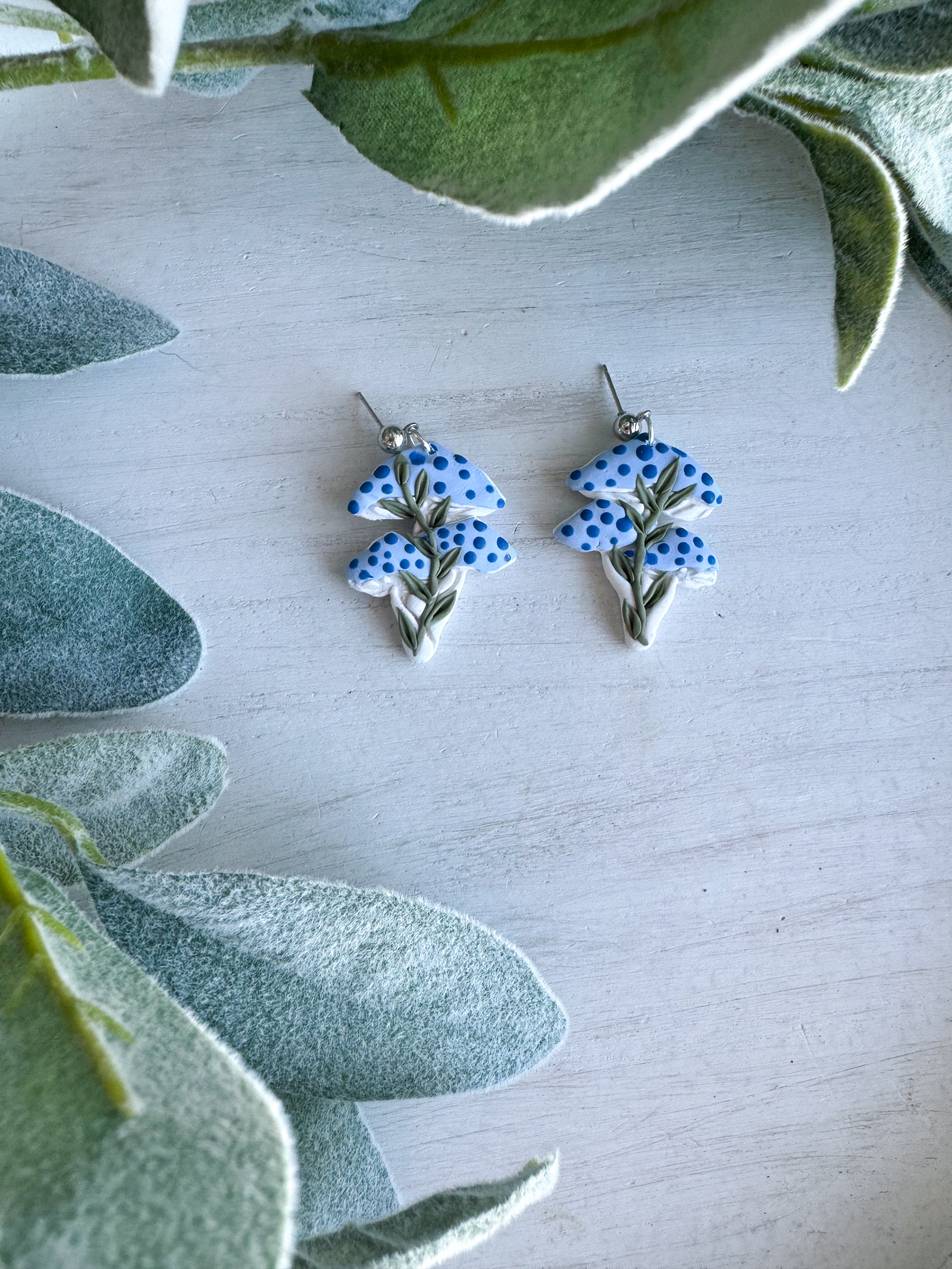 Spring Mushroom Clay Earrings