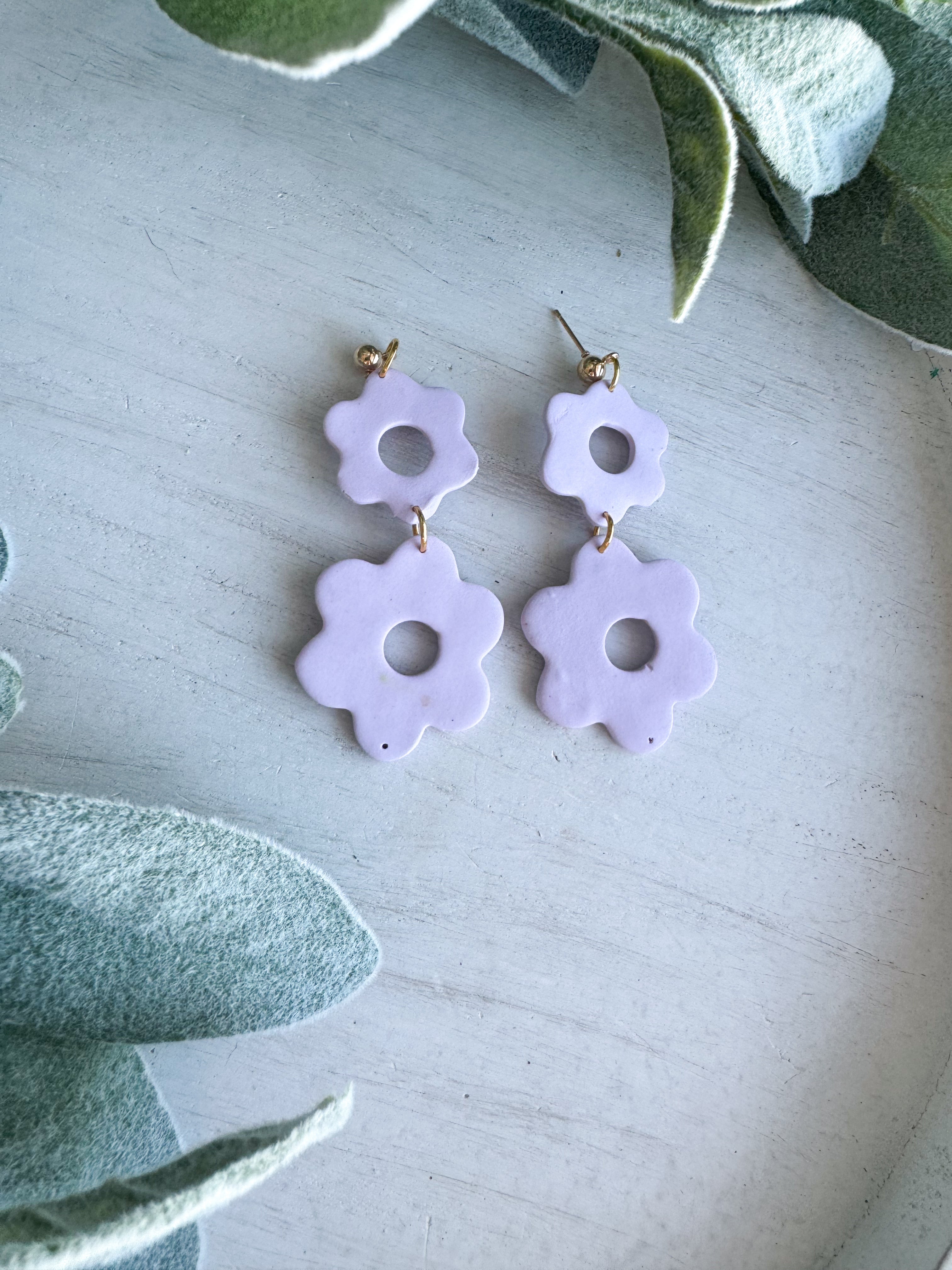 Pastel Flower Clay Earrings