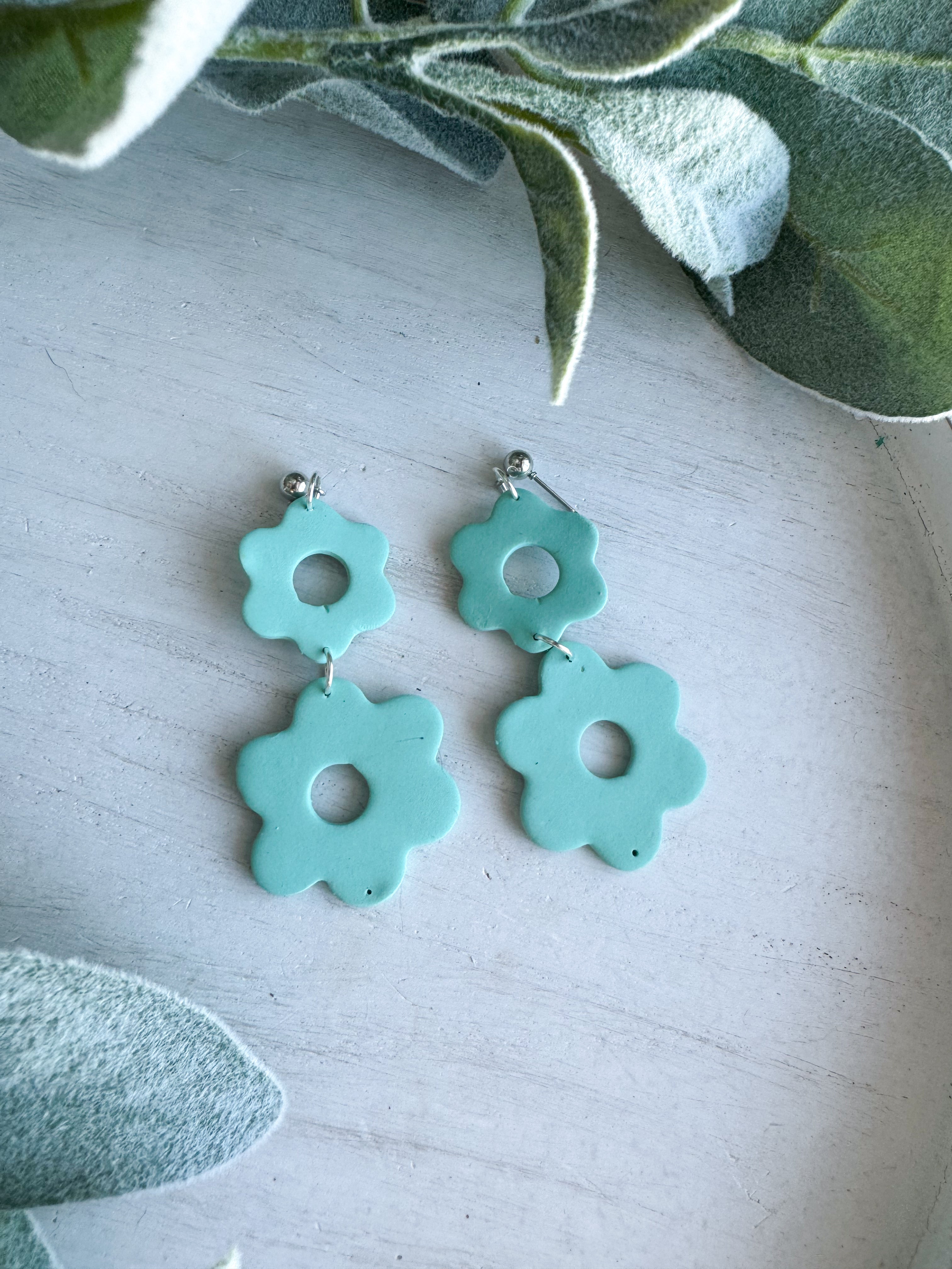 Pastel Flower Clay Earrings
