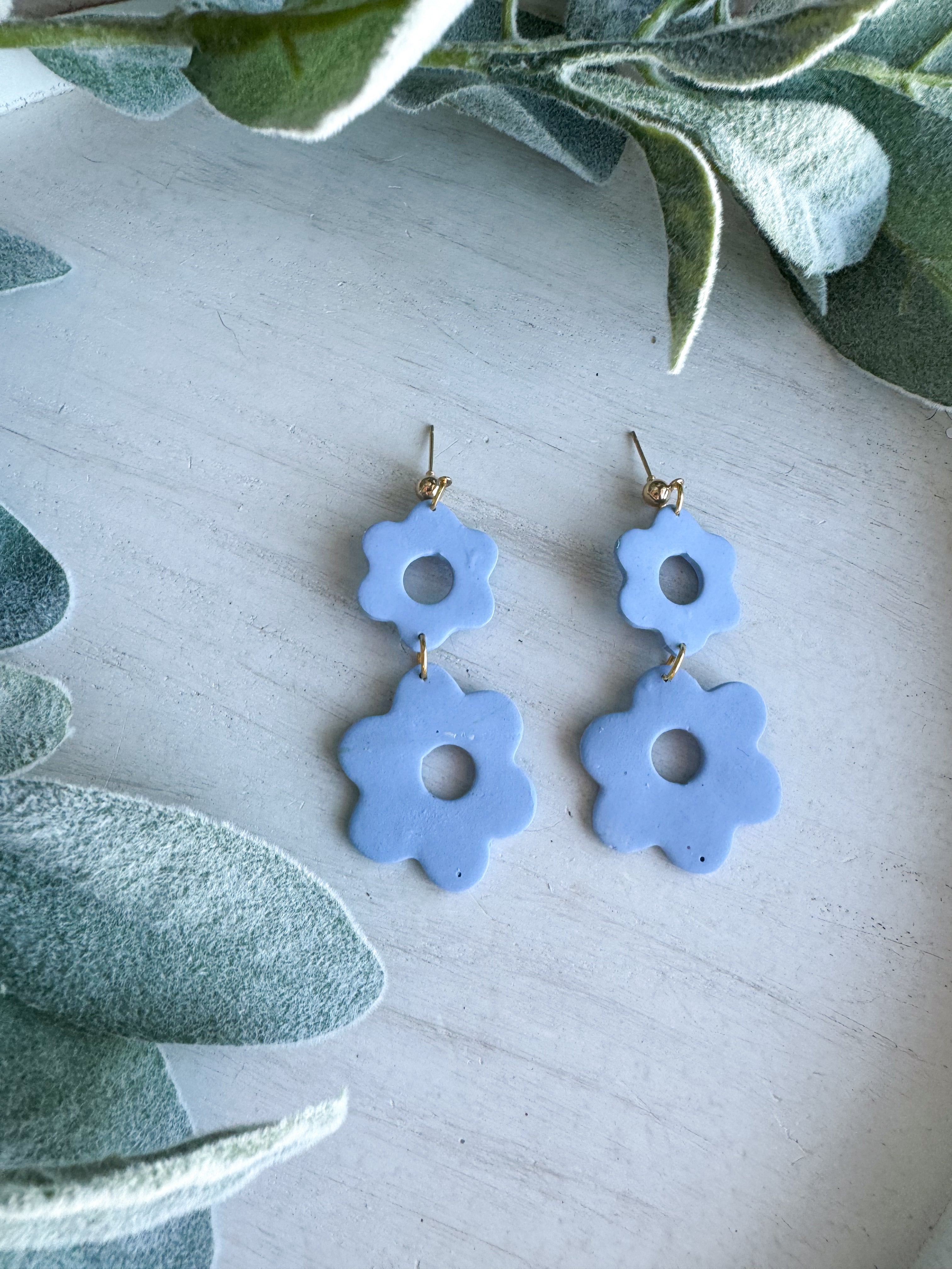 Pastel Flower Clay Earrings