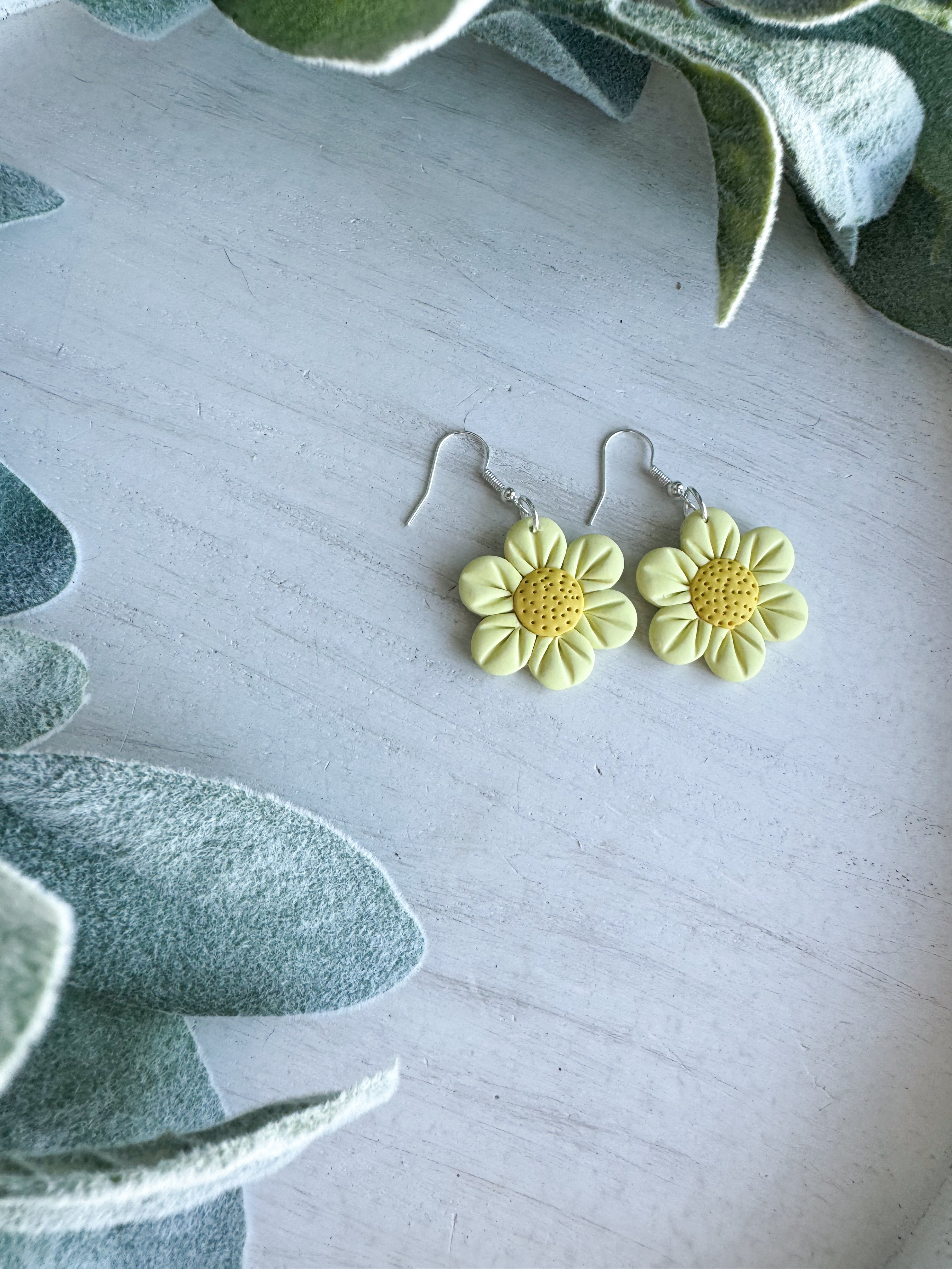 Ombré Flower Clay Earrings
