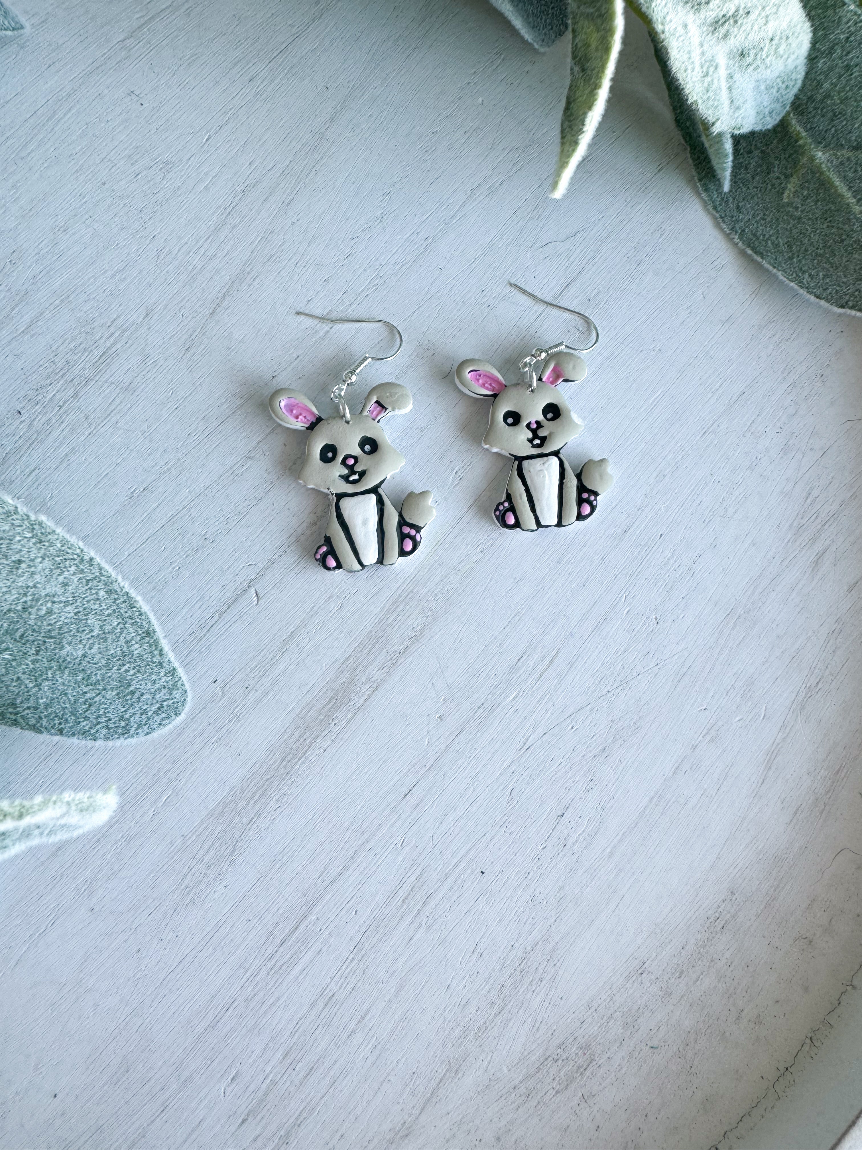 Forest Animals (hand painted) Clay Earrings