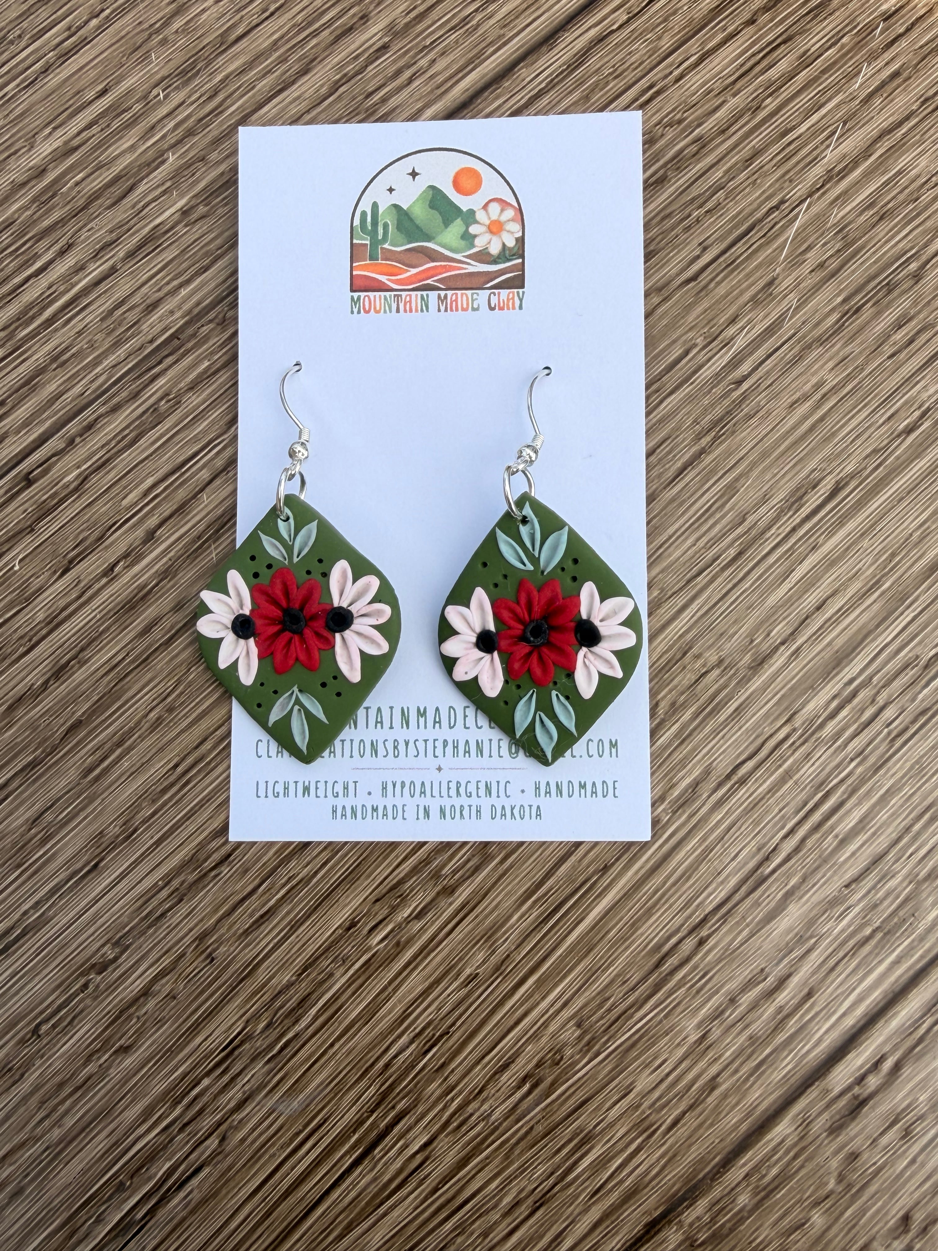 Holiday Bloom Clay Earrings