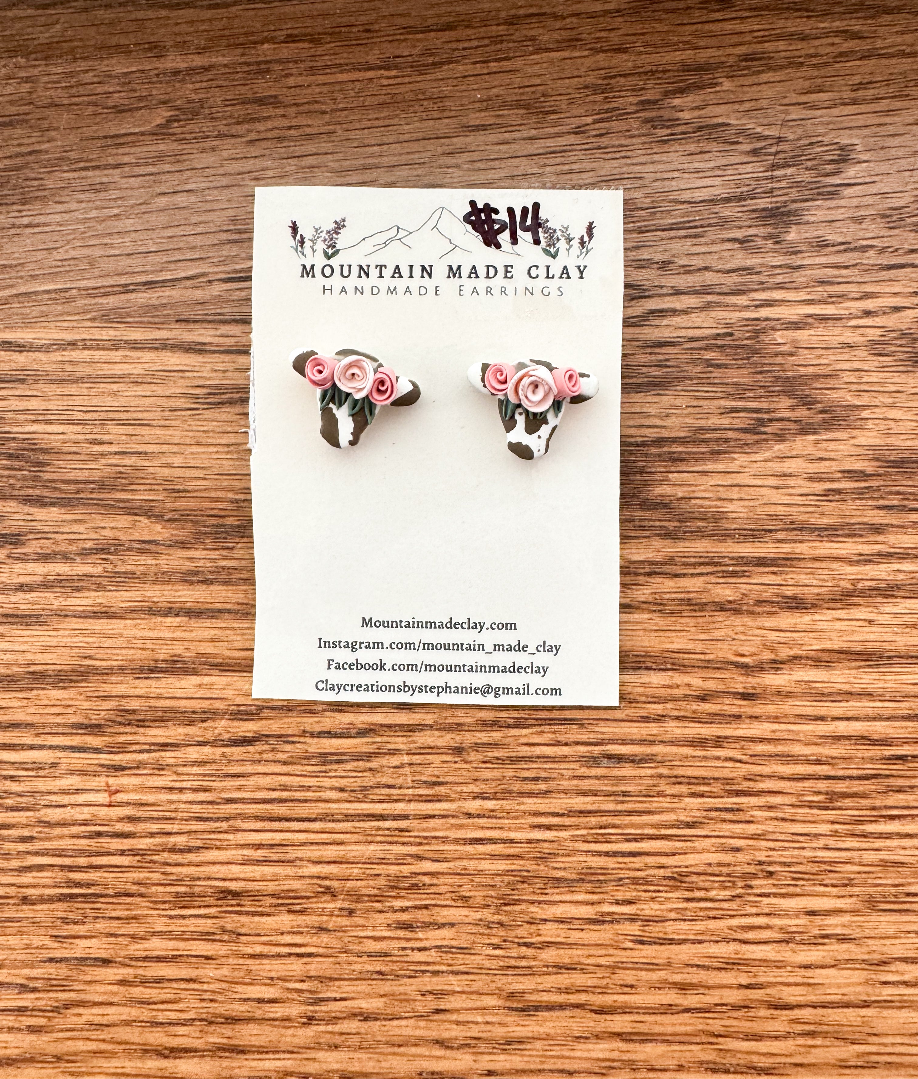 Floral Cow Studs