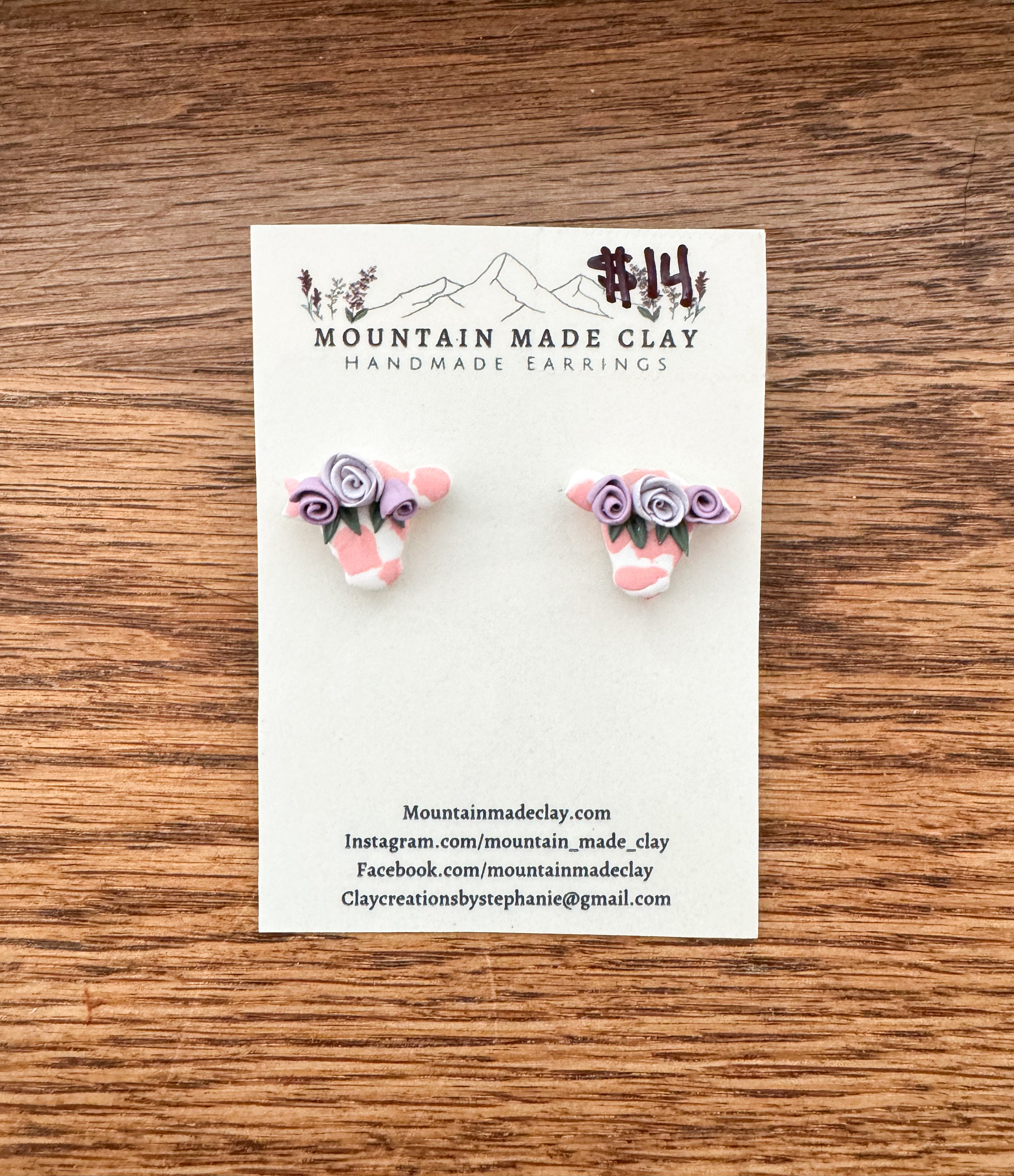 Floral Cow Studs