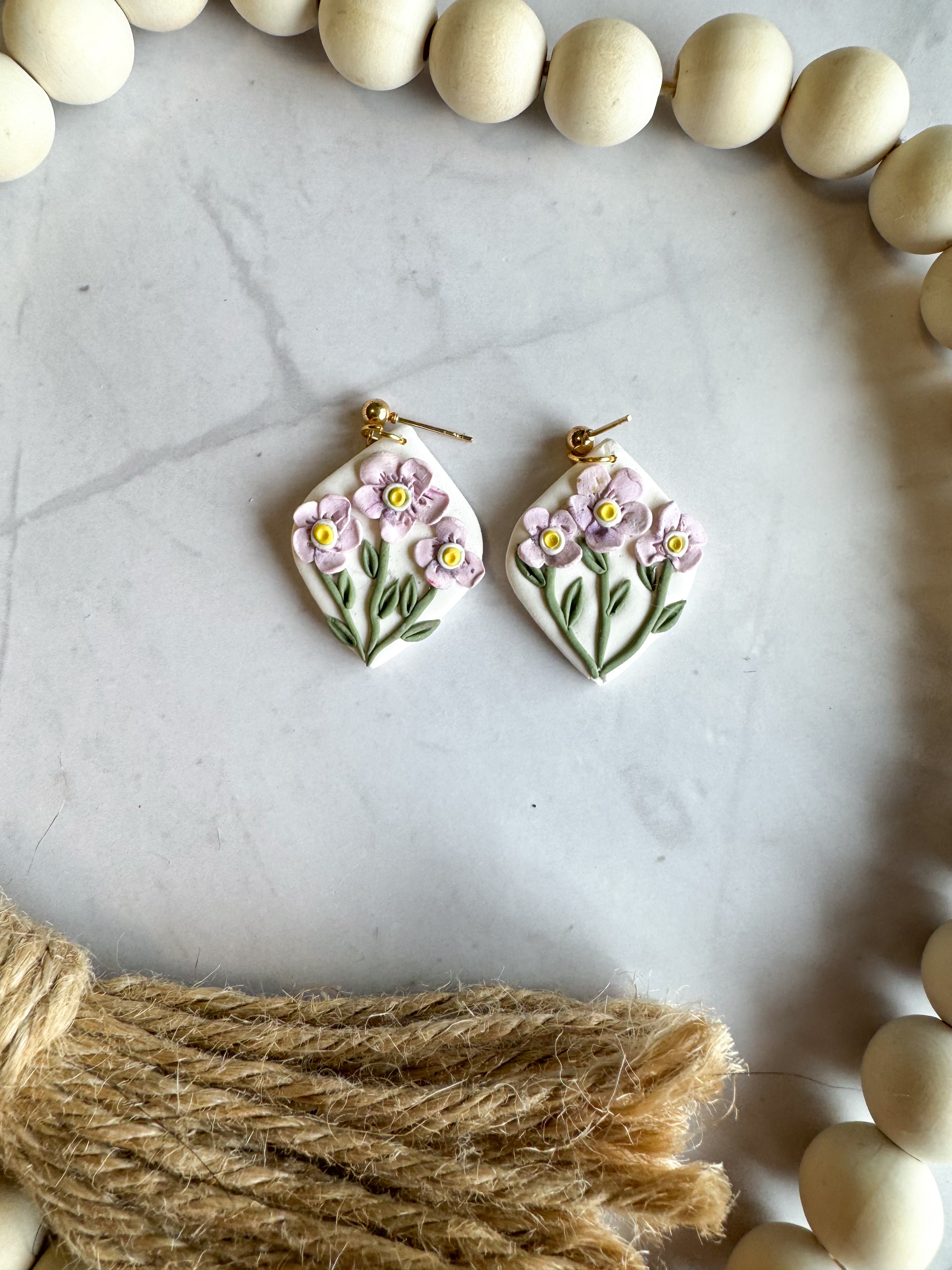 February (Violet) Clay Earrings