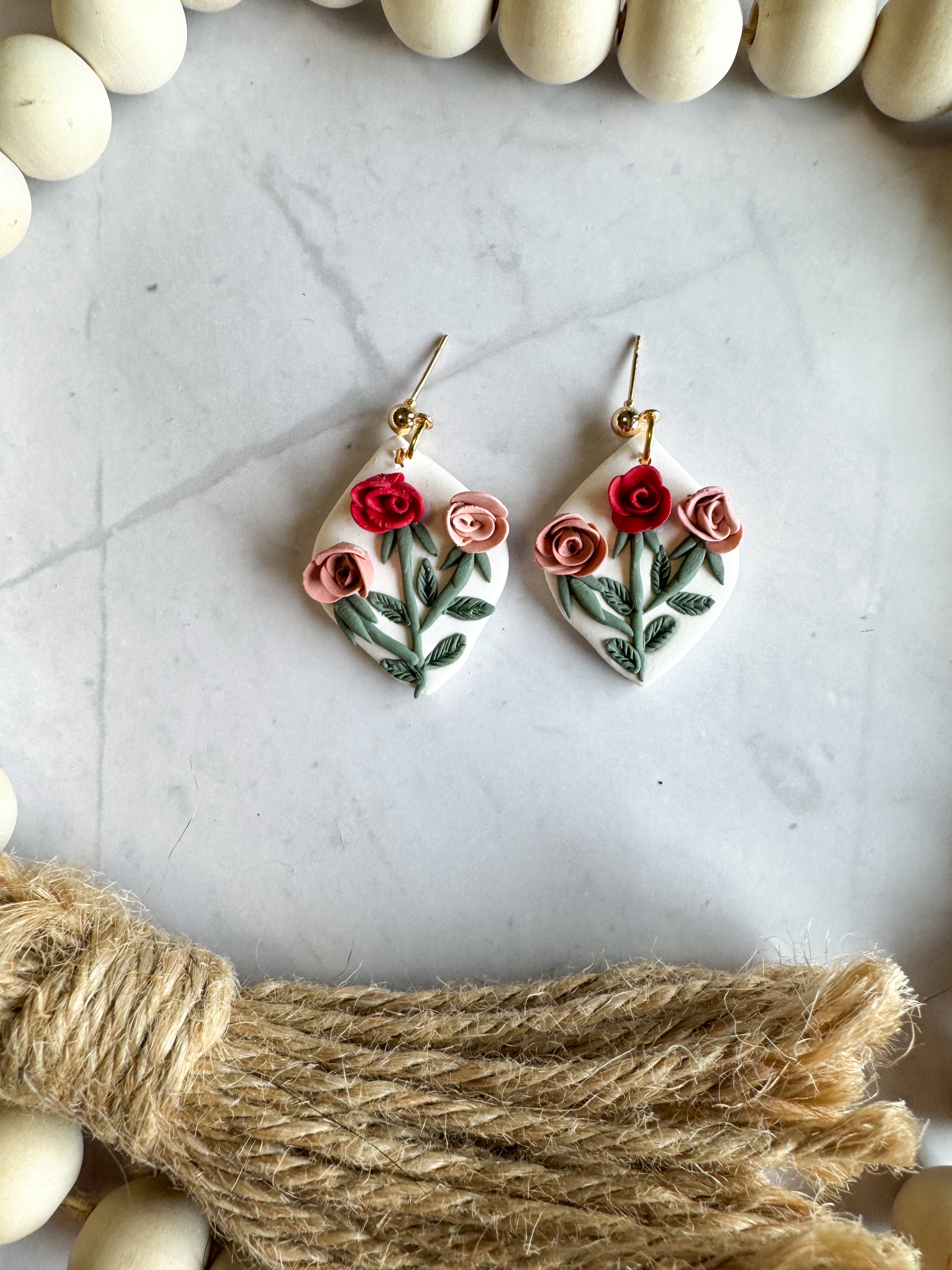 June (Rose) Clay Earrings
