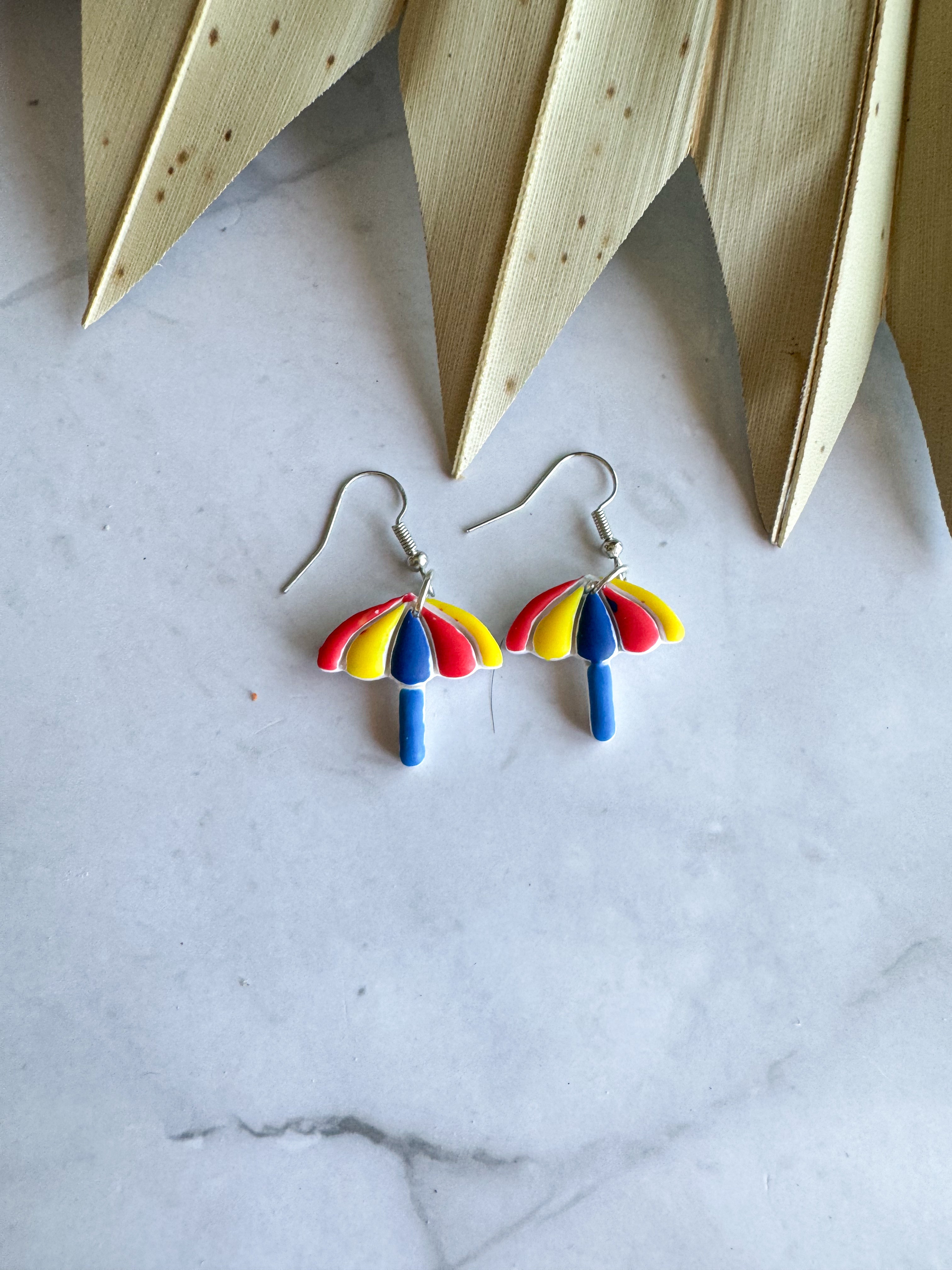 Beach Umbrella Clay Earrings