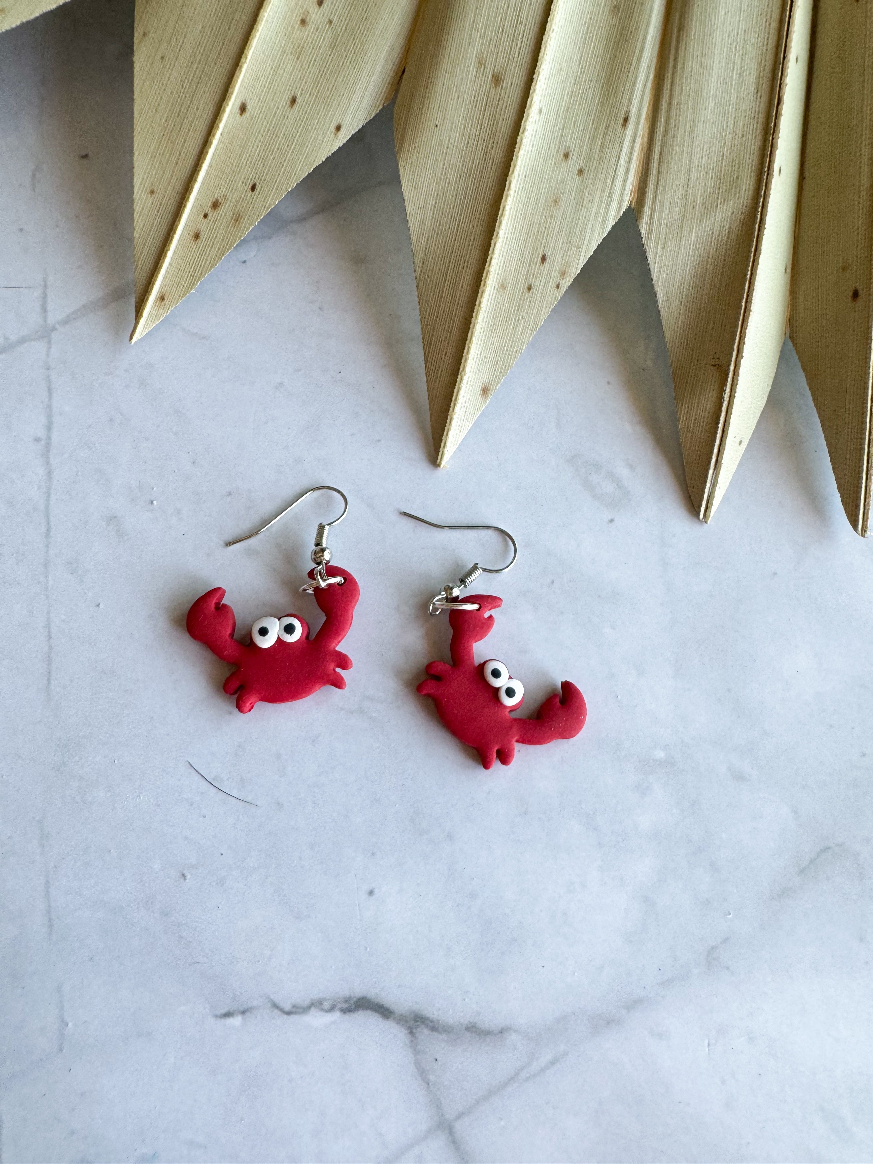 Crab Clay Earrings
