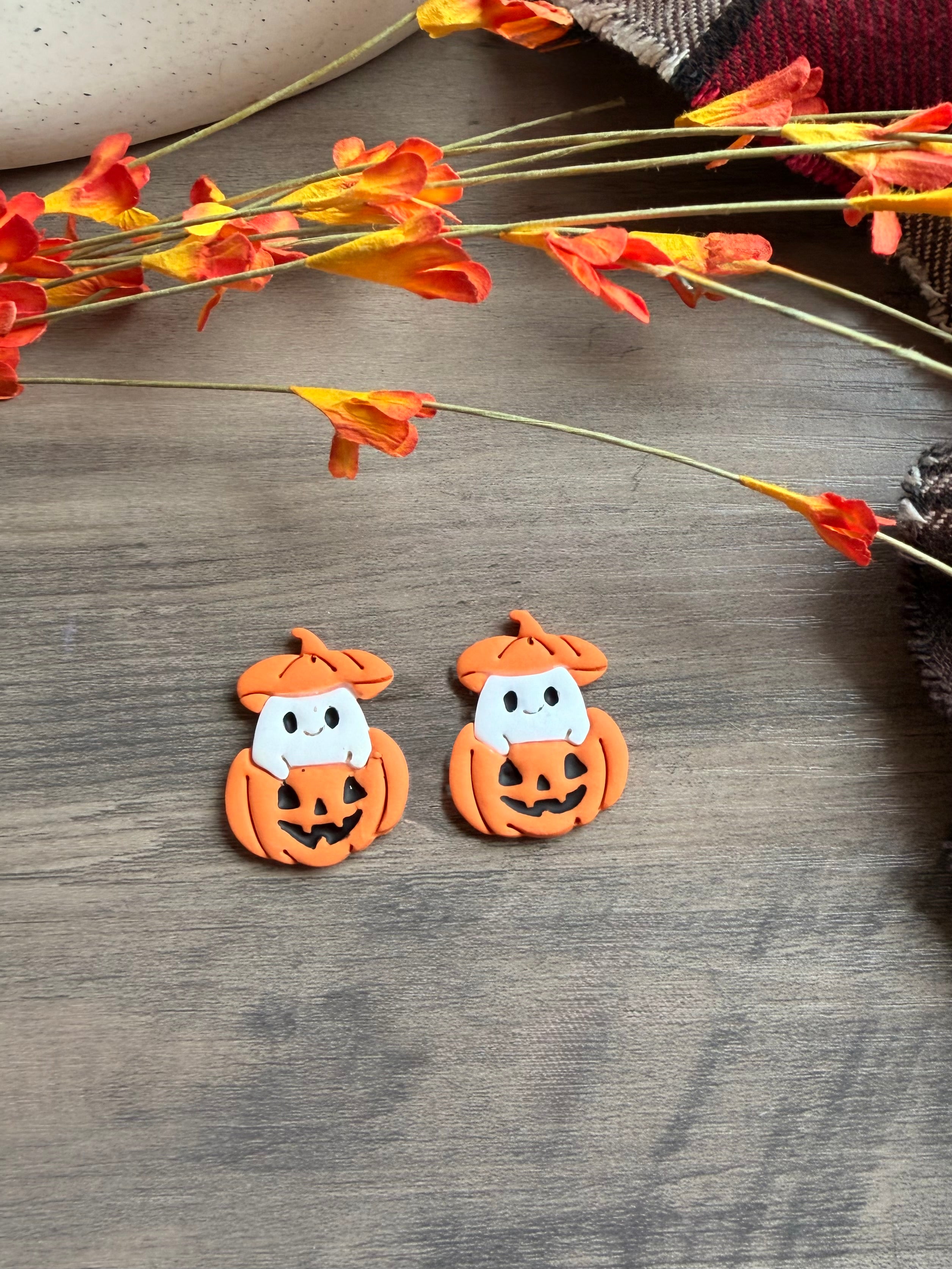 Pumpkin Ghost Earrings