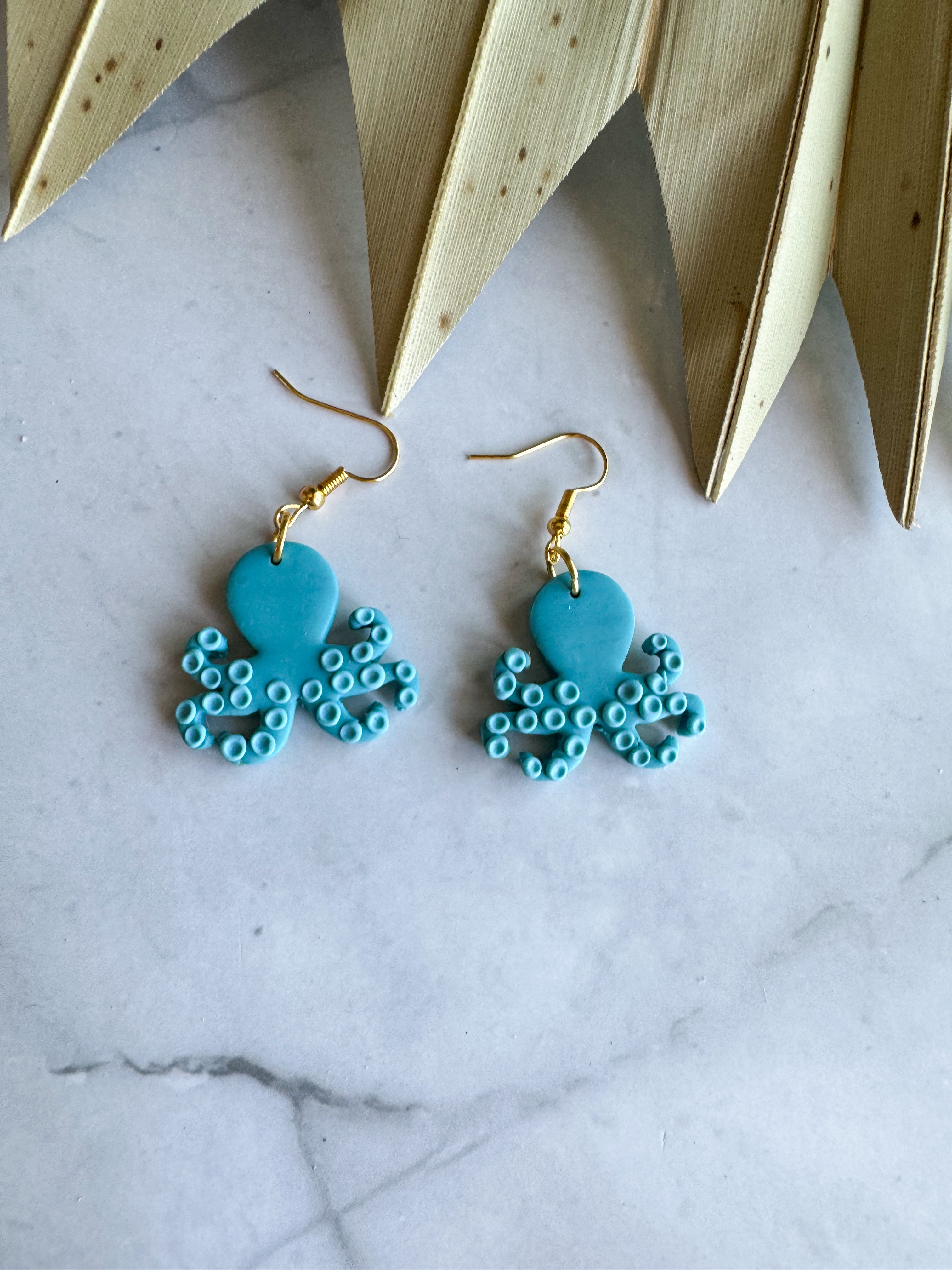 Octopus Clay Earrings