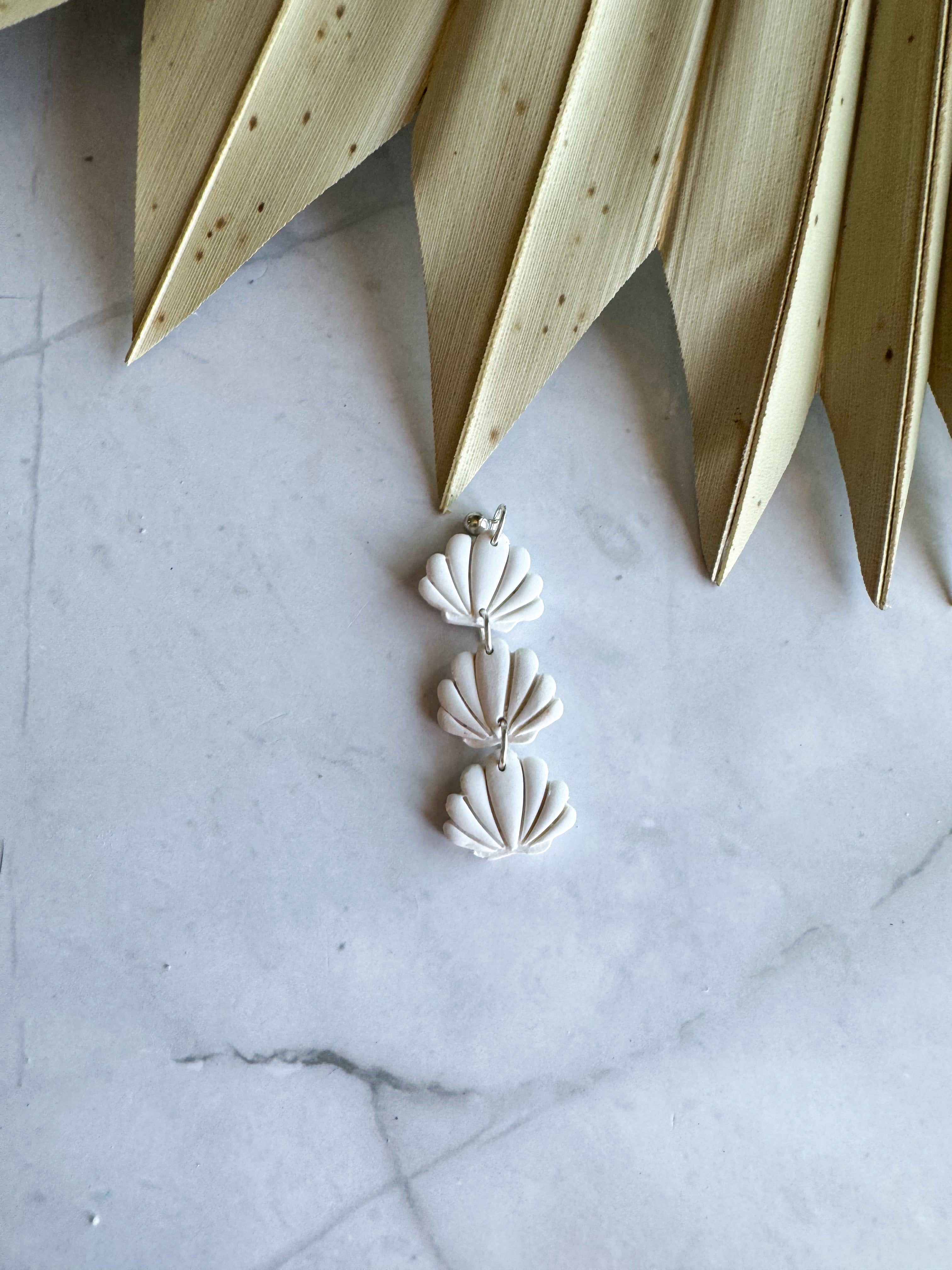 Mini Seashell Tiered Clay Earrings