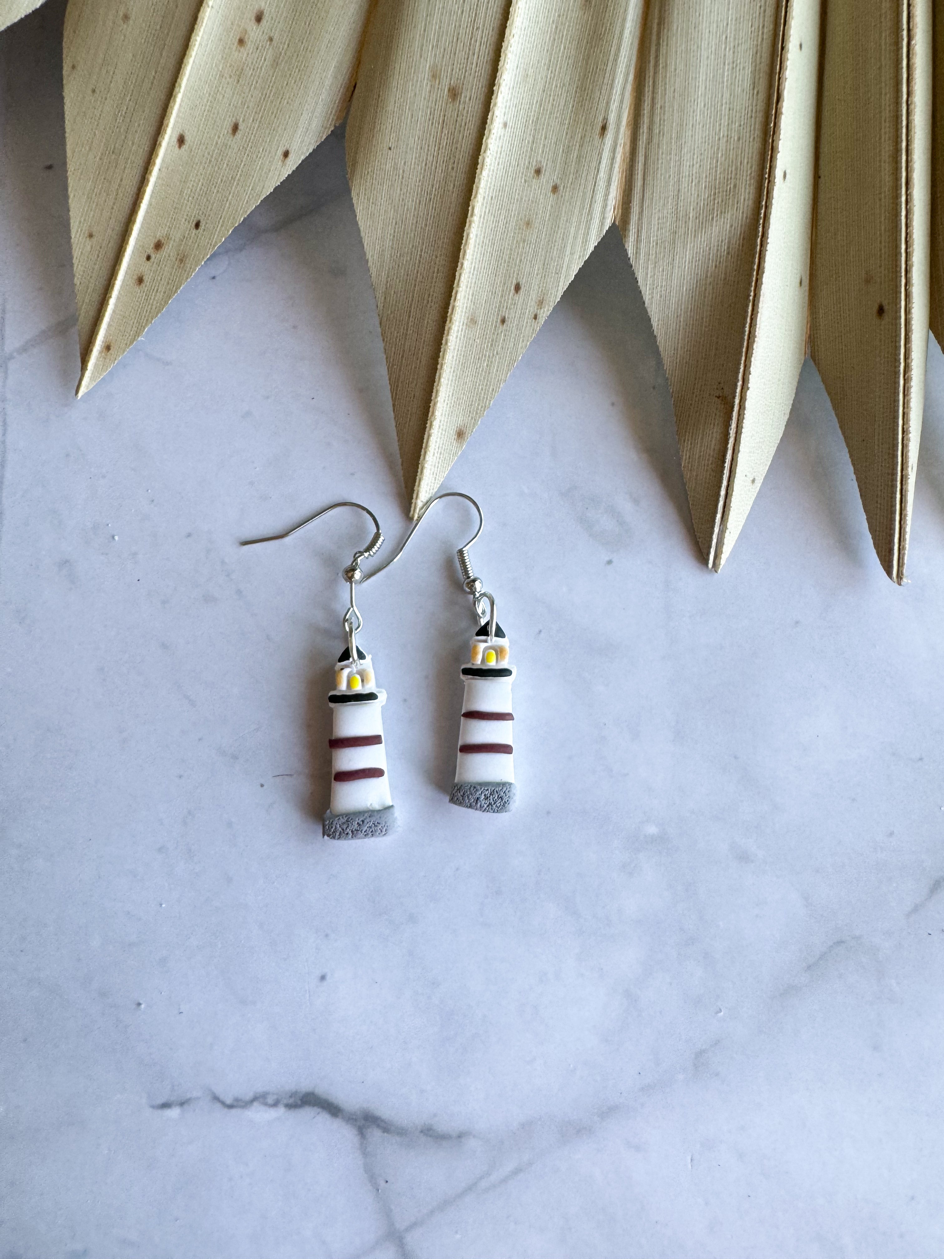 Lighthouse Clay Earrings