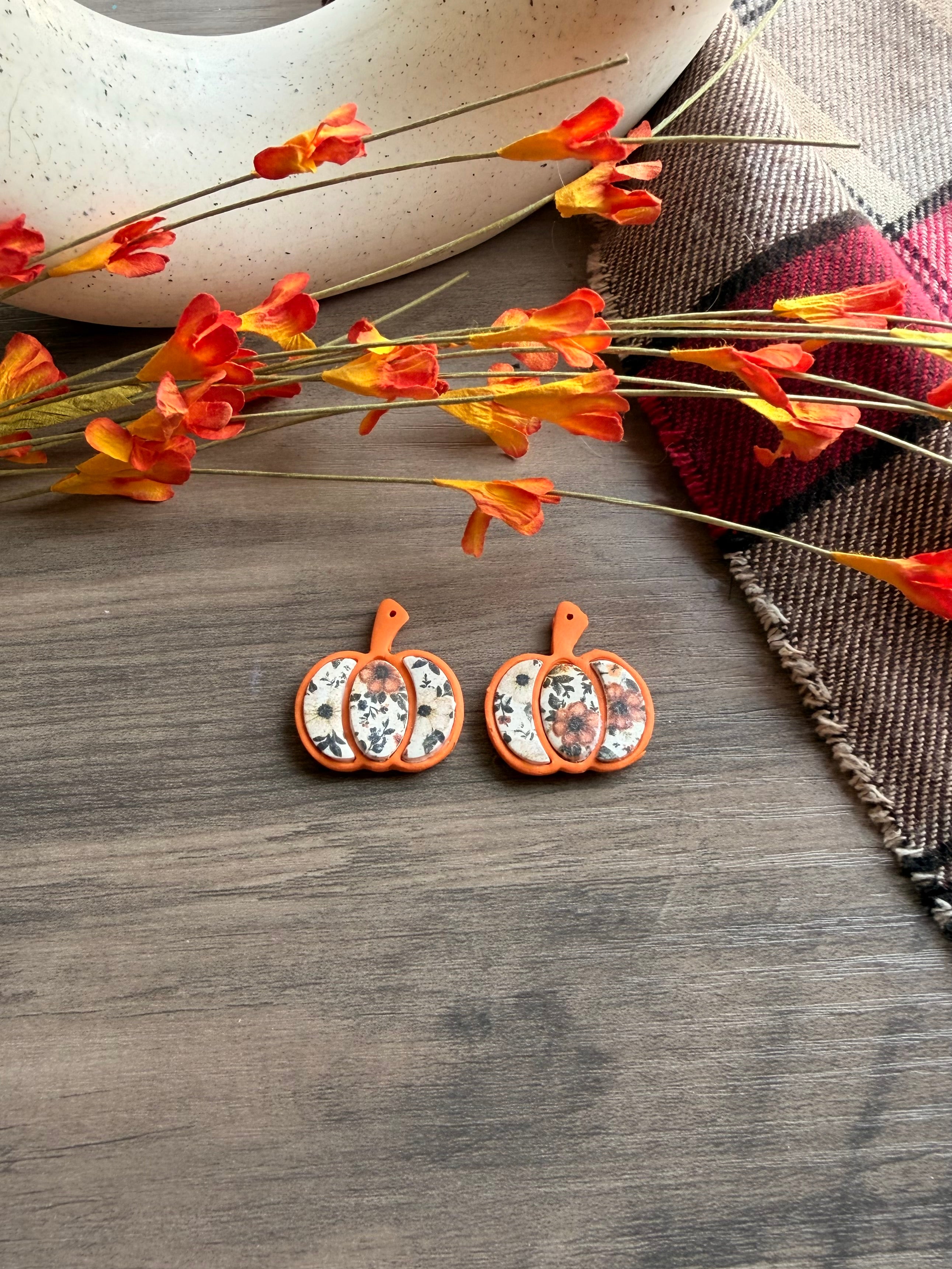 Pumpkin Floral Earrings