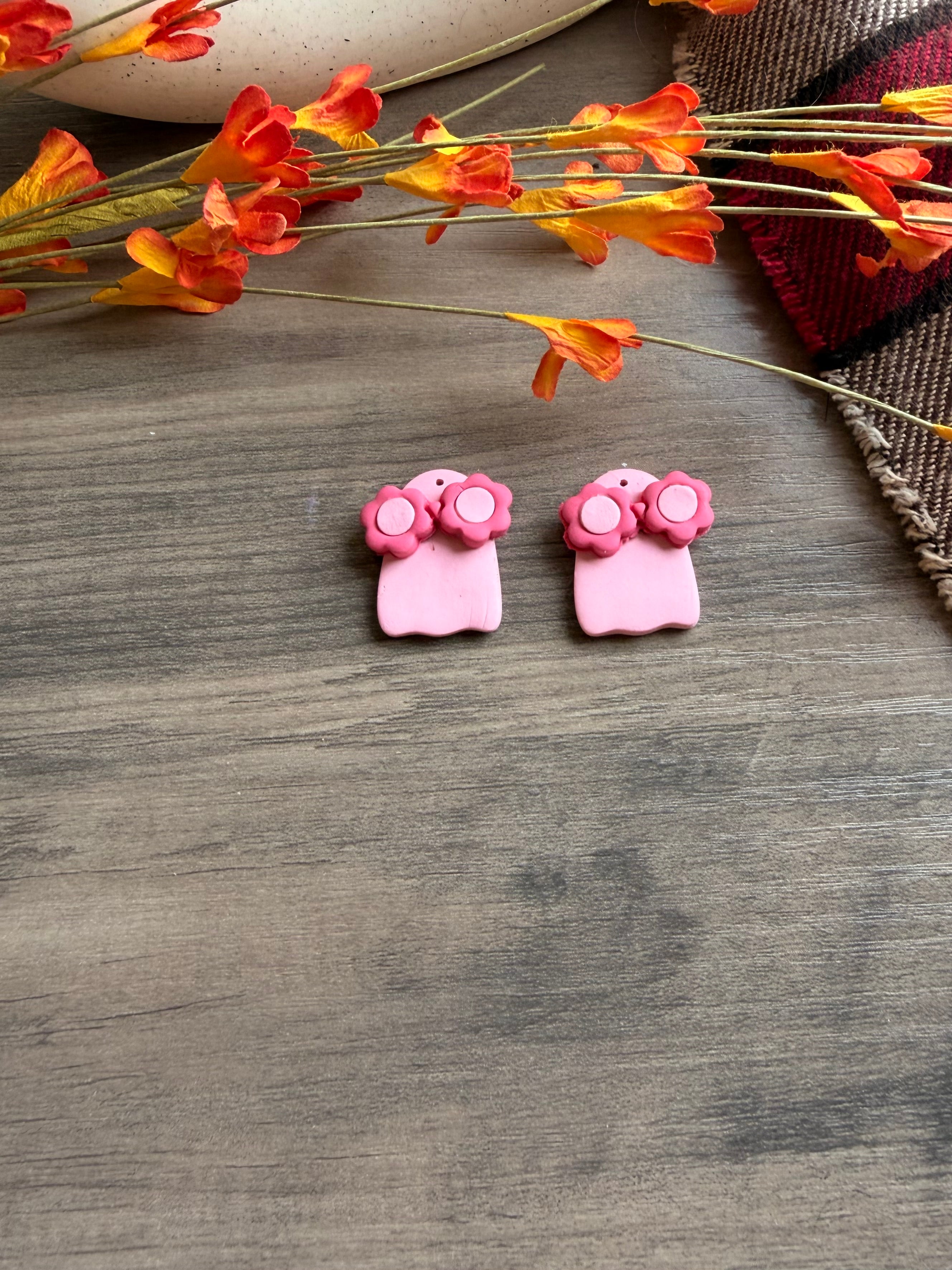 Pretty in Pink Ghost Earrings