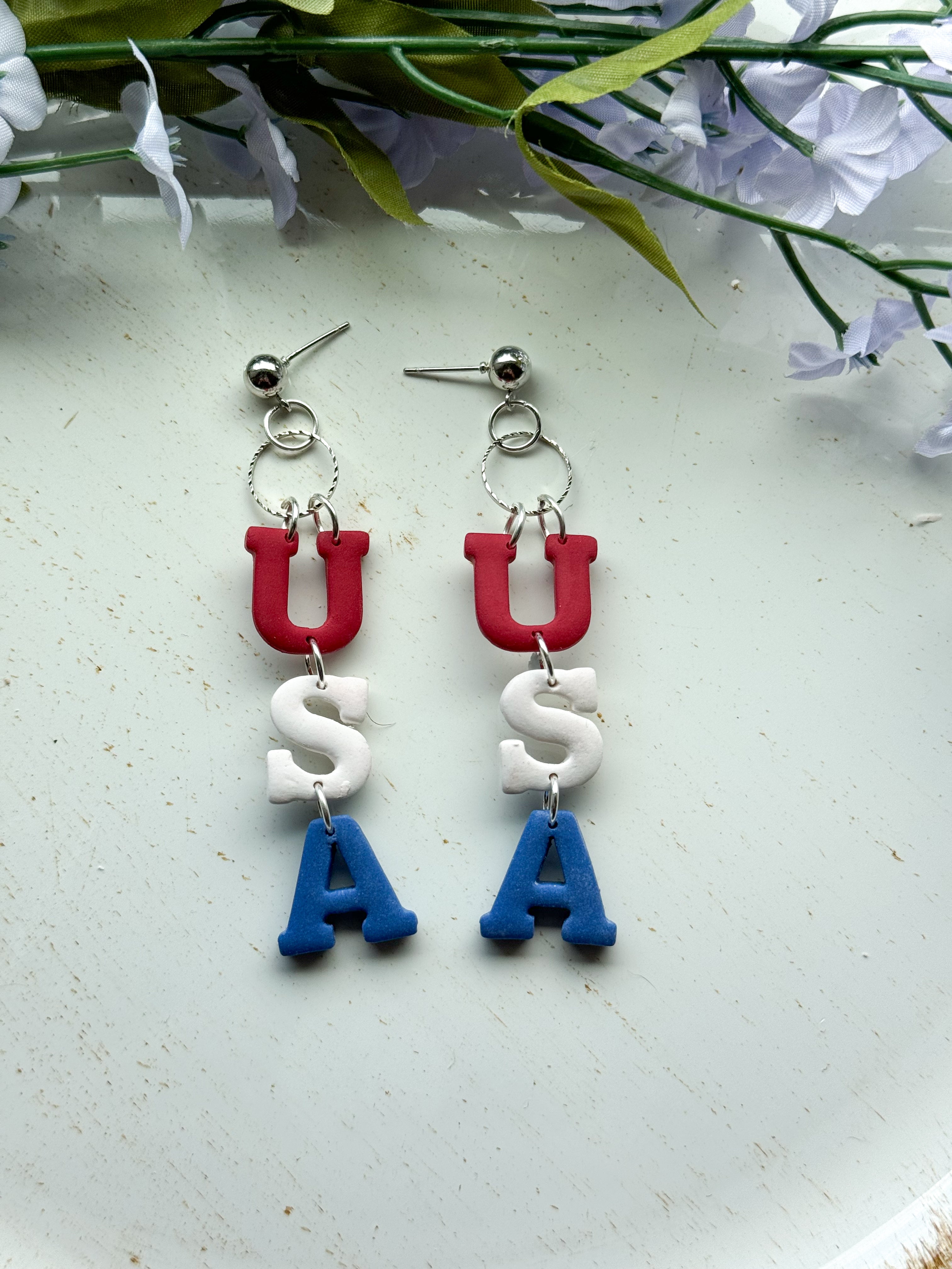 USA Clay Earrings