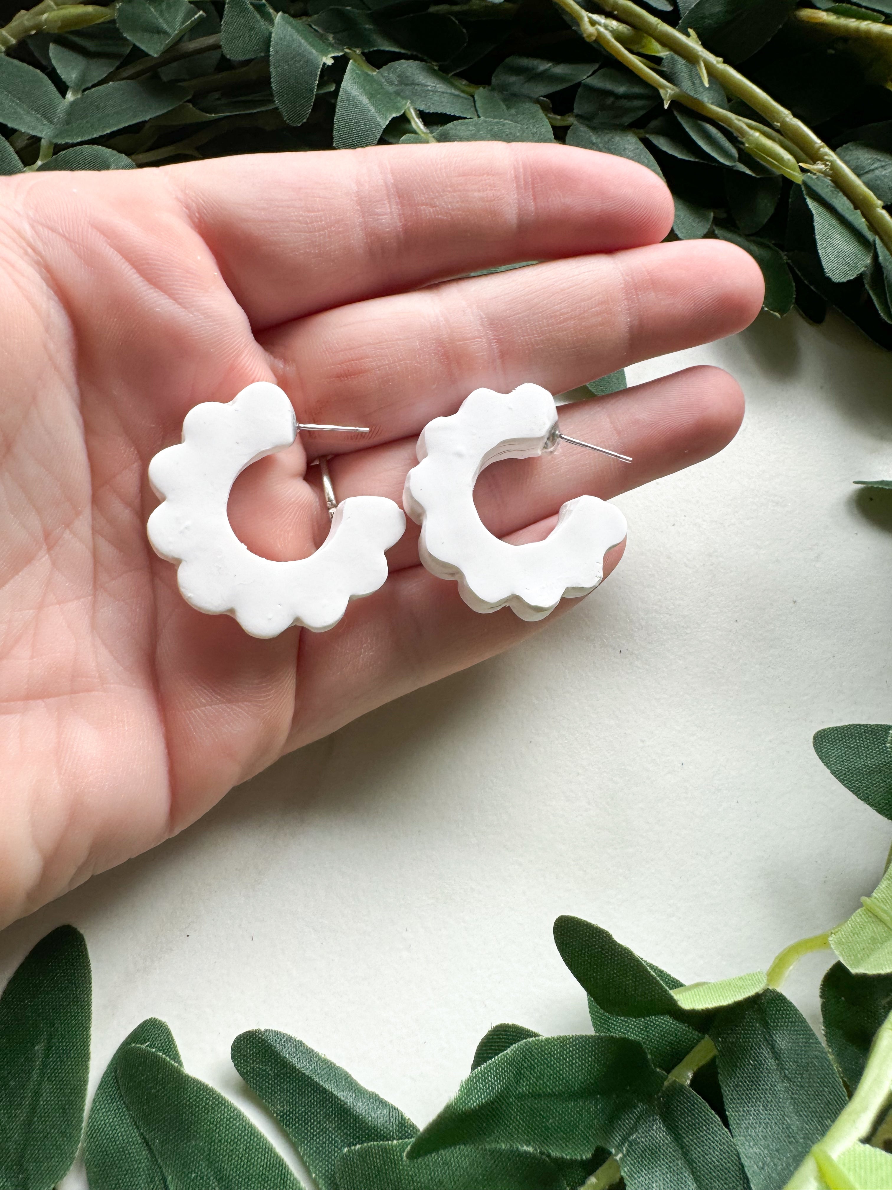 Clay Half Hoop Earrings