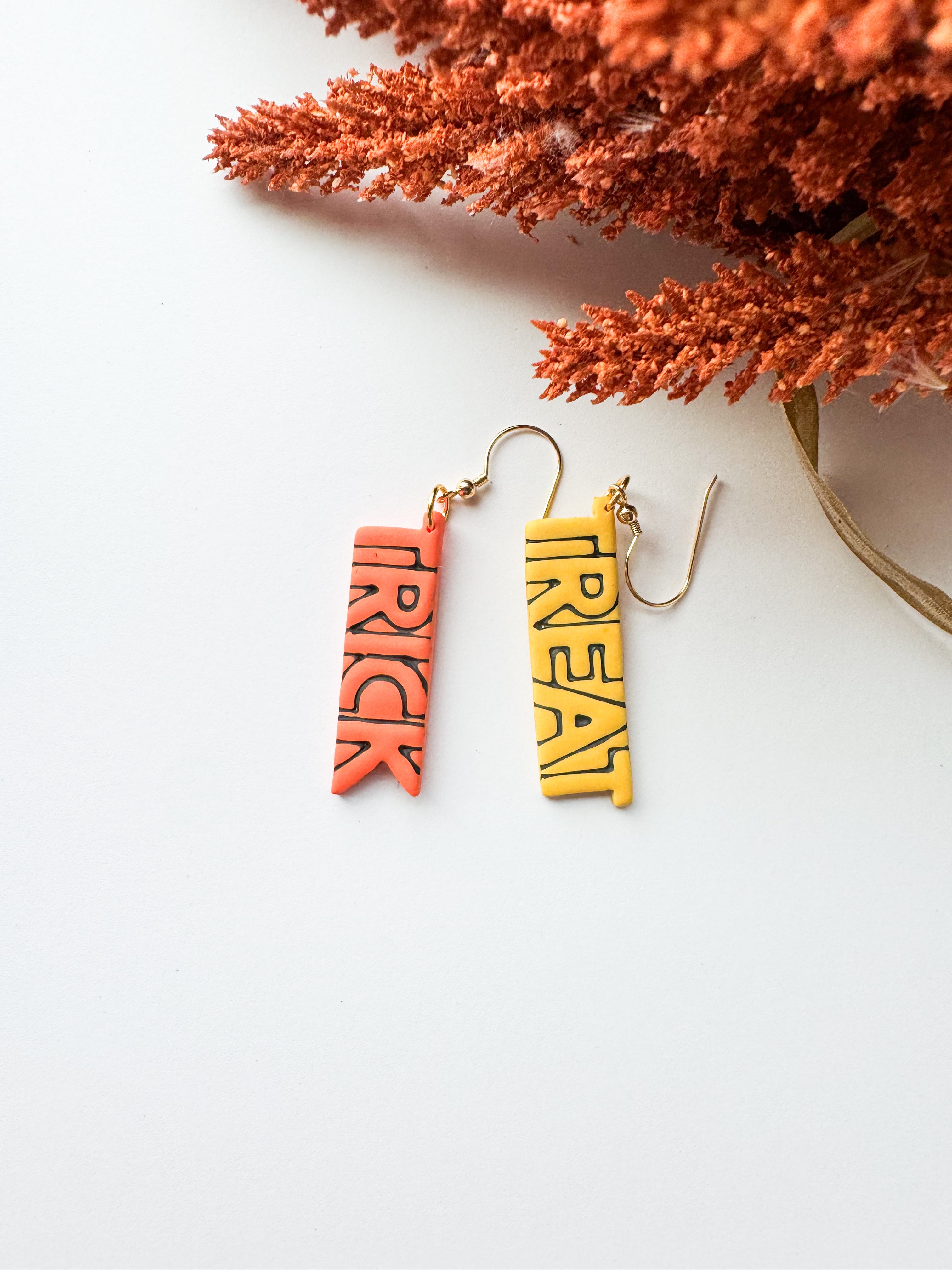 Trick or Treat Halloween Clay Earrings