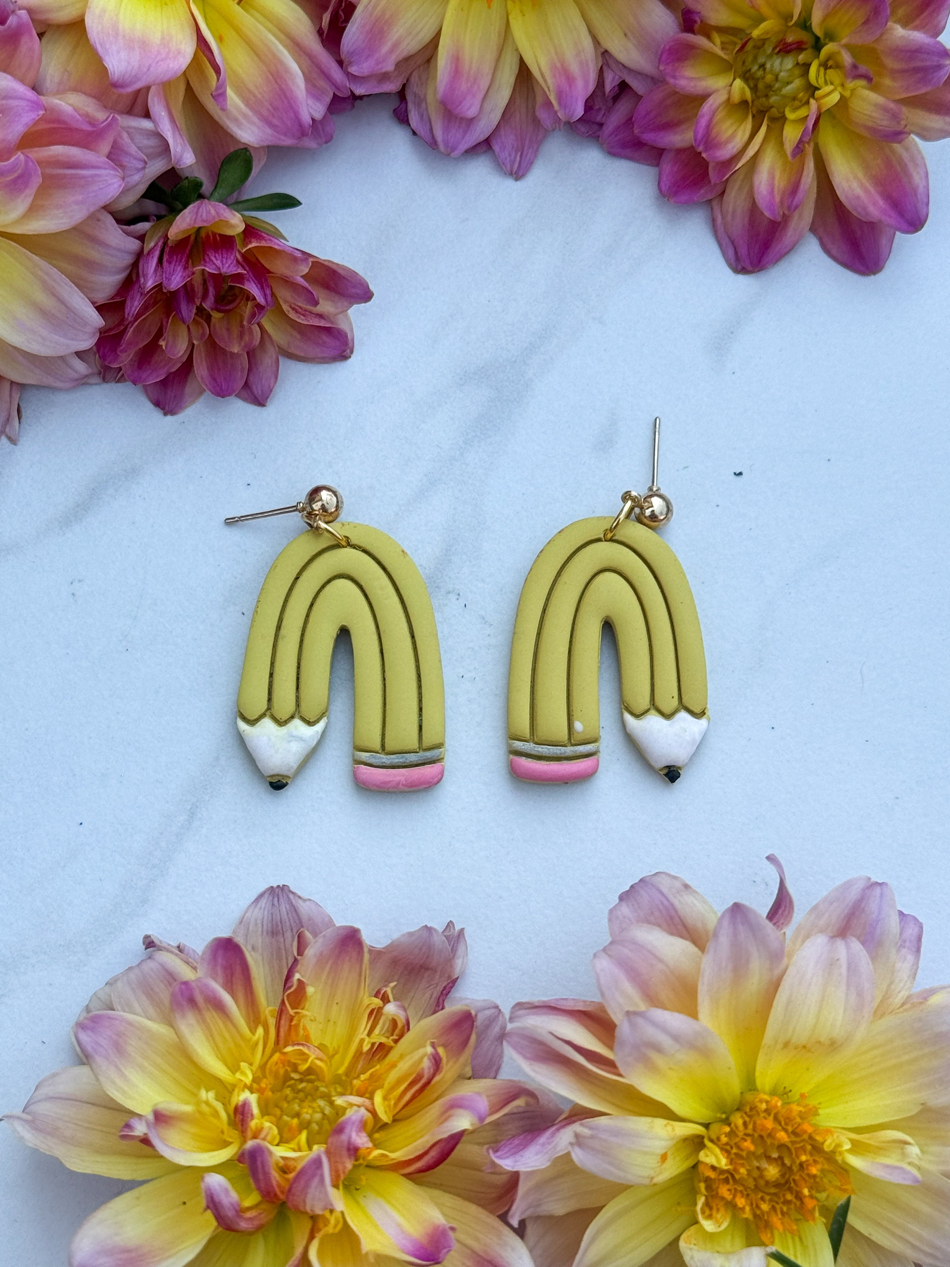 Pencil Arch clay earrings