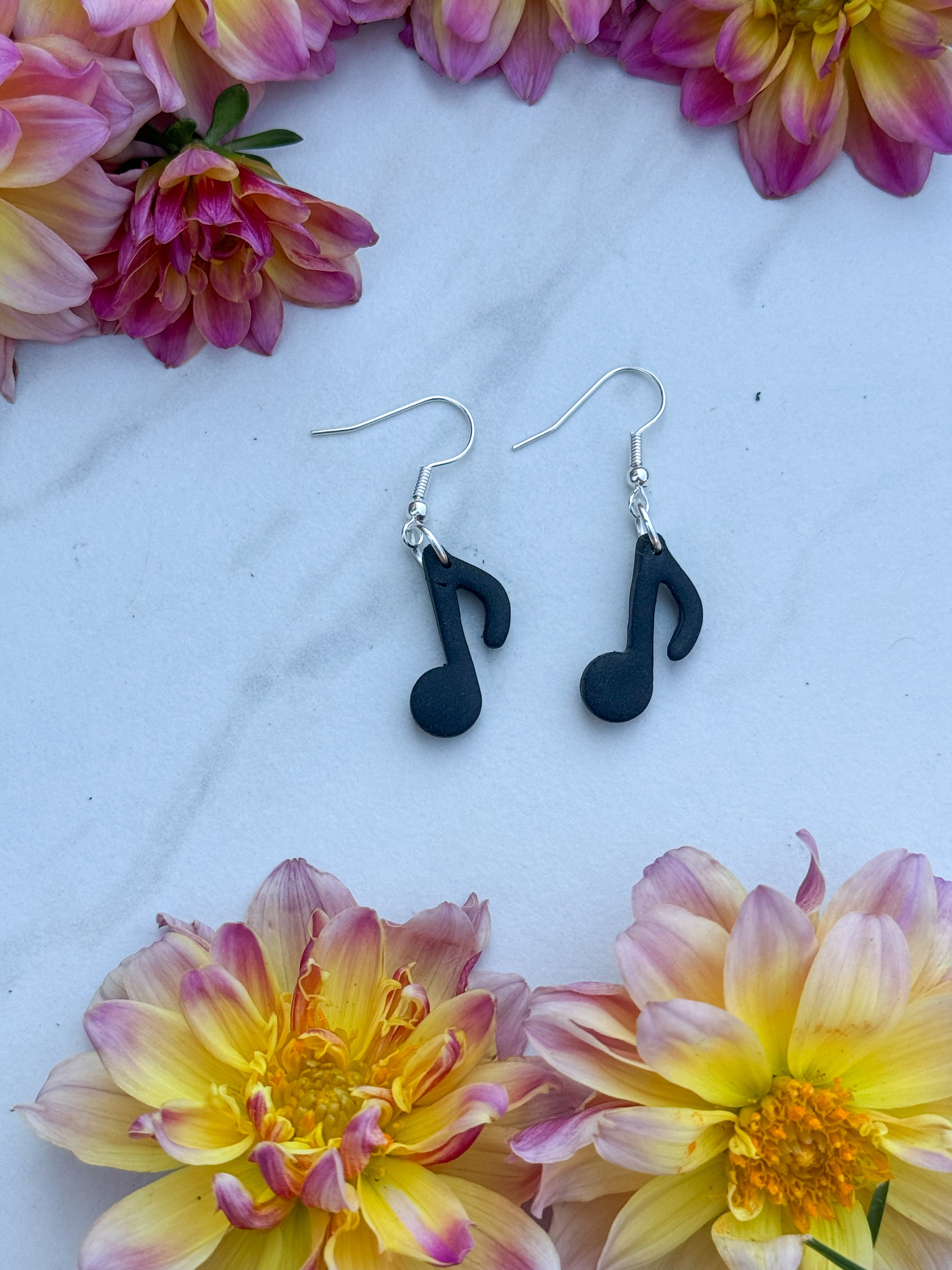 Music Notes Clay Earrings