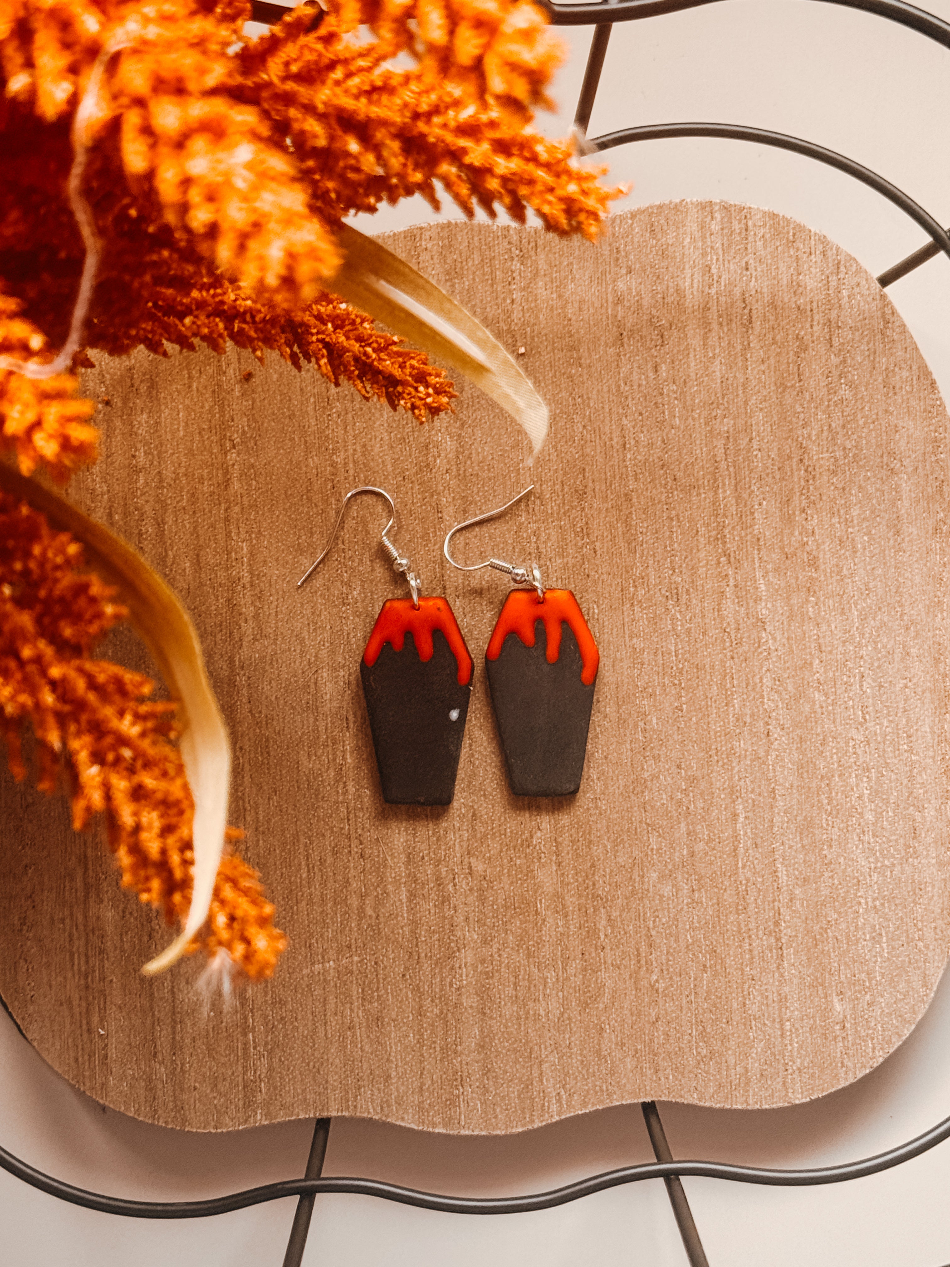 Coffin Clay Earrings