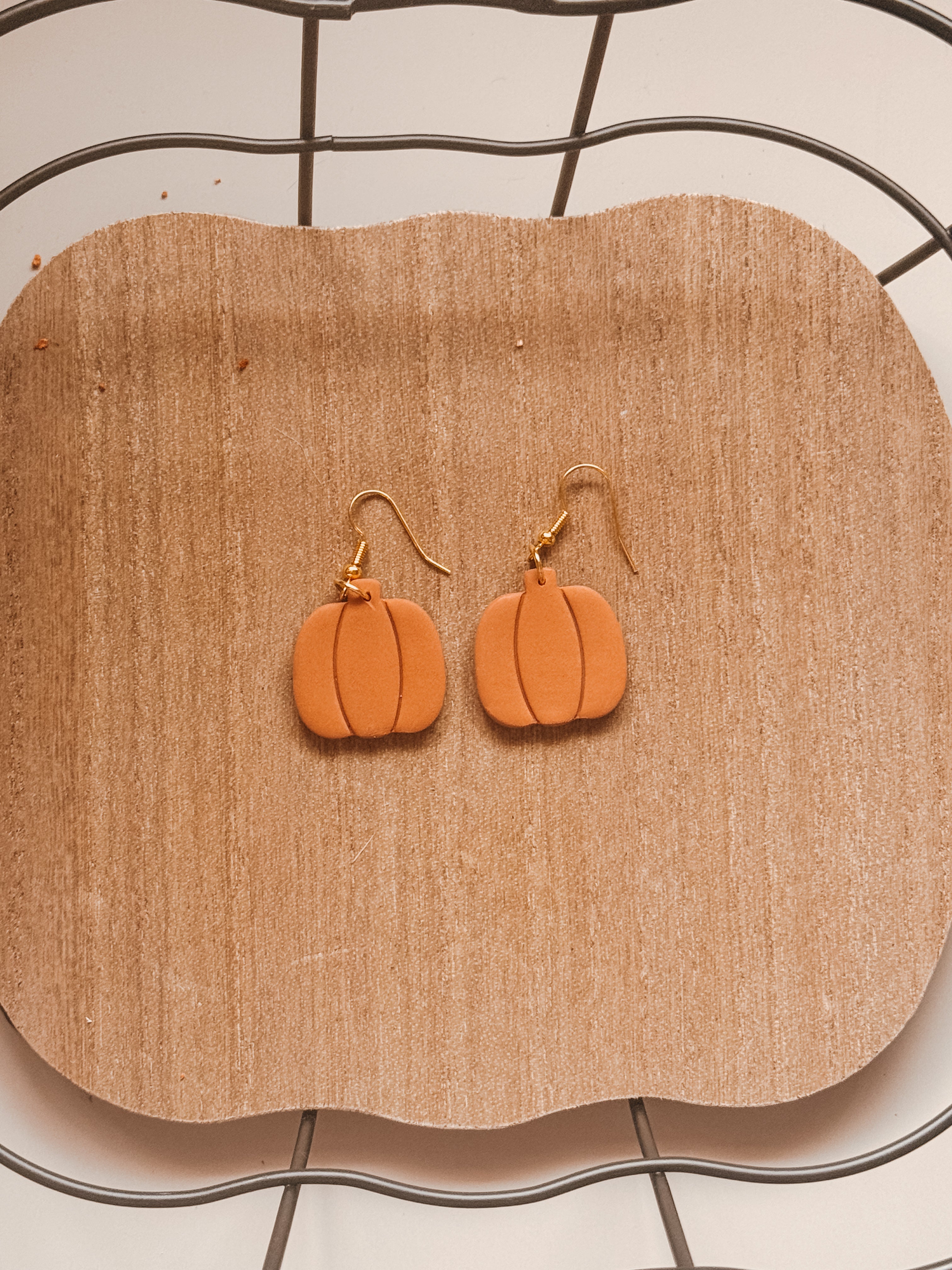 Terracotta Pumpkin Clay Earrings