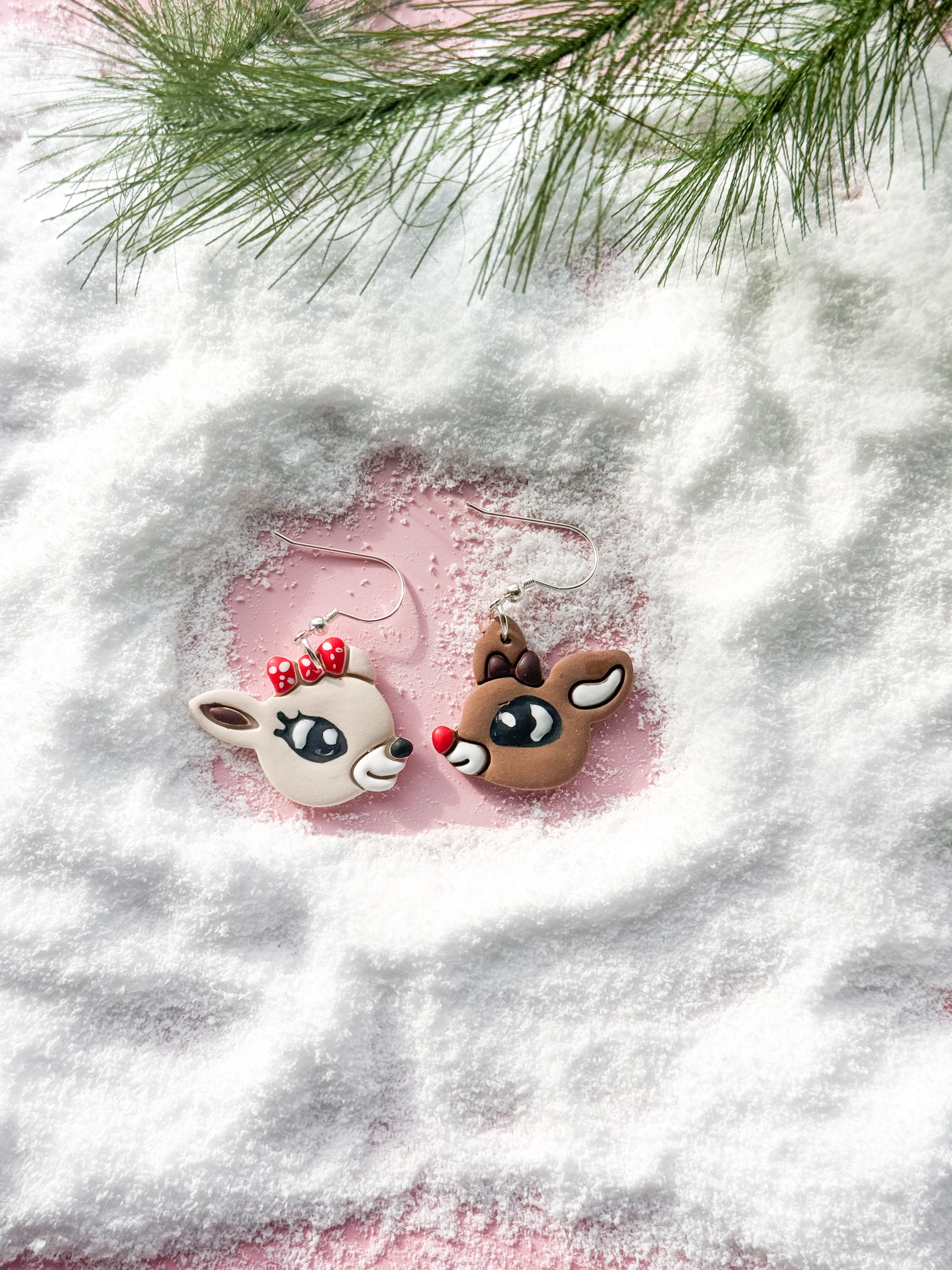 Reindeer Clay Earrings