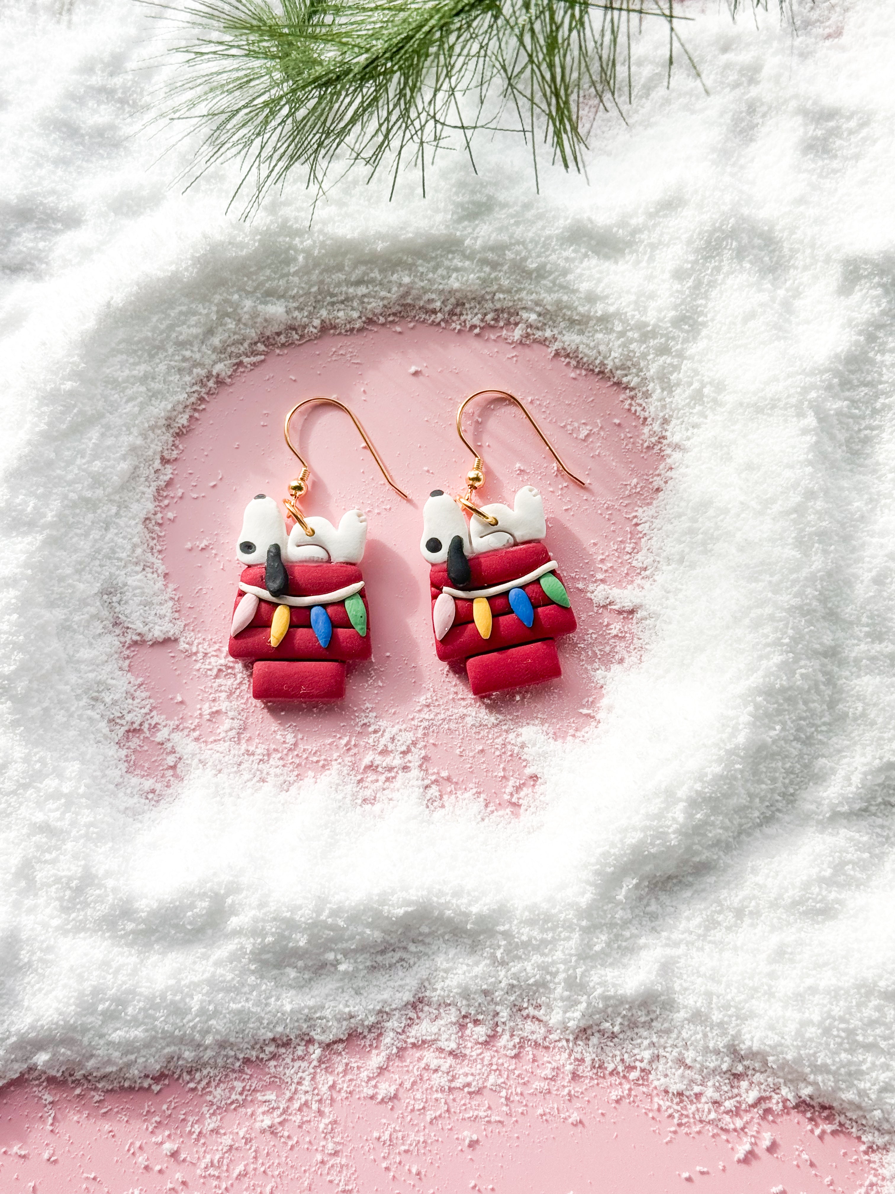 The dog clay earrings