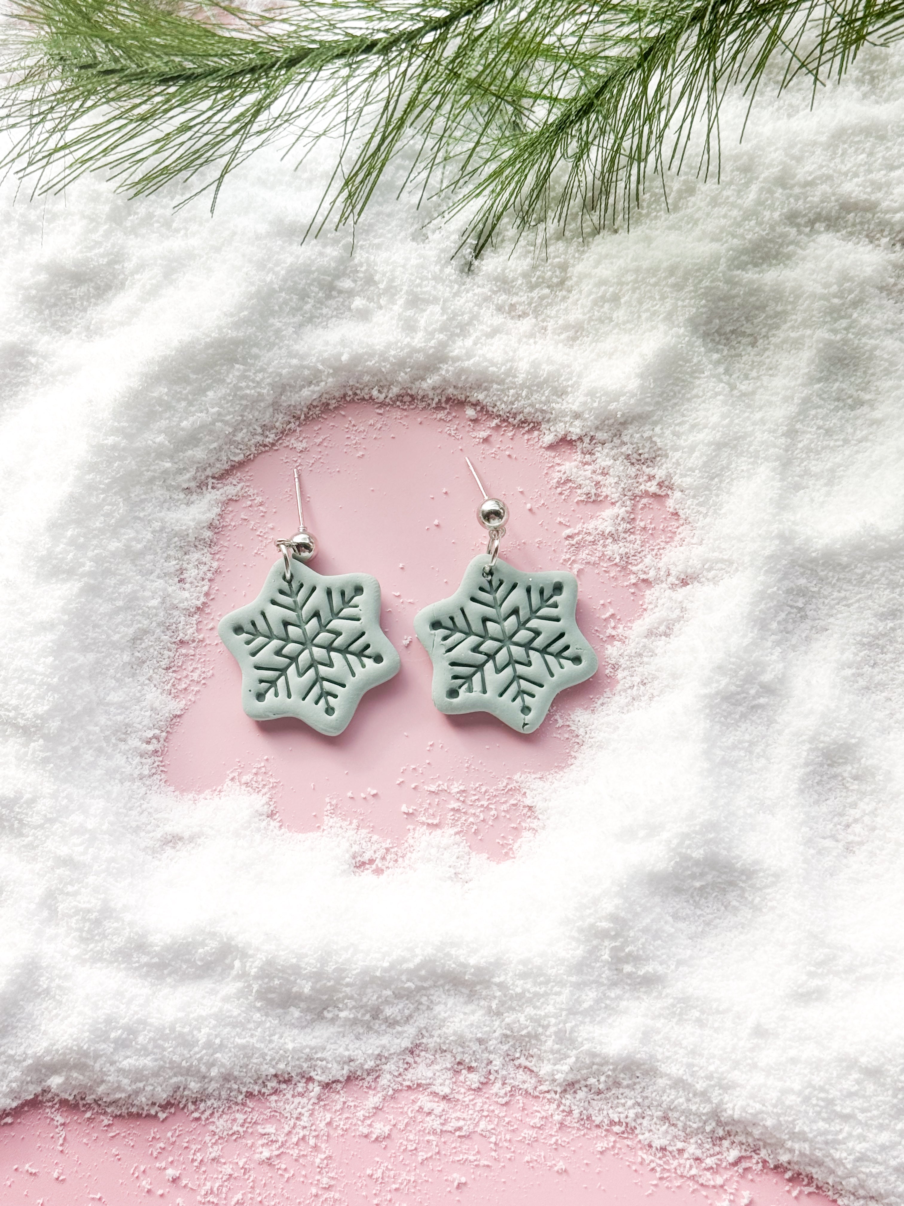 Snowflake Clay Earrings