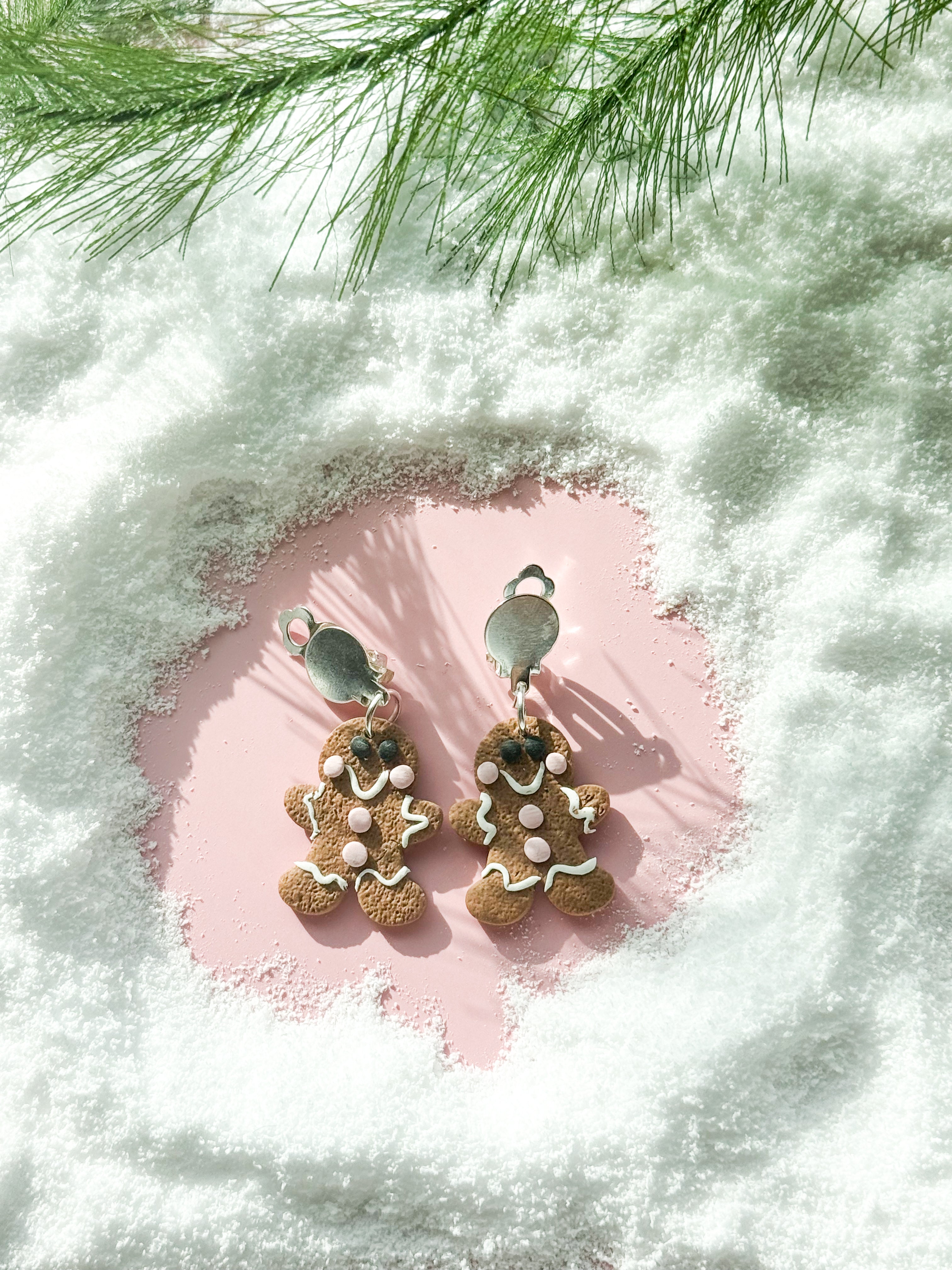 Gingerbread Clay Earrings