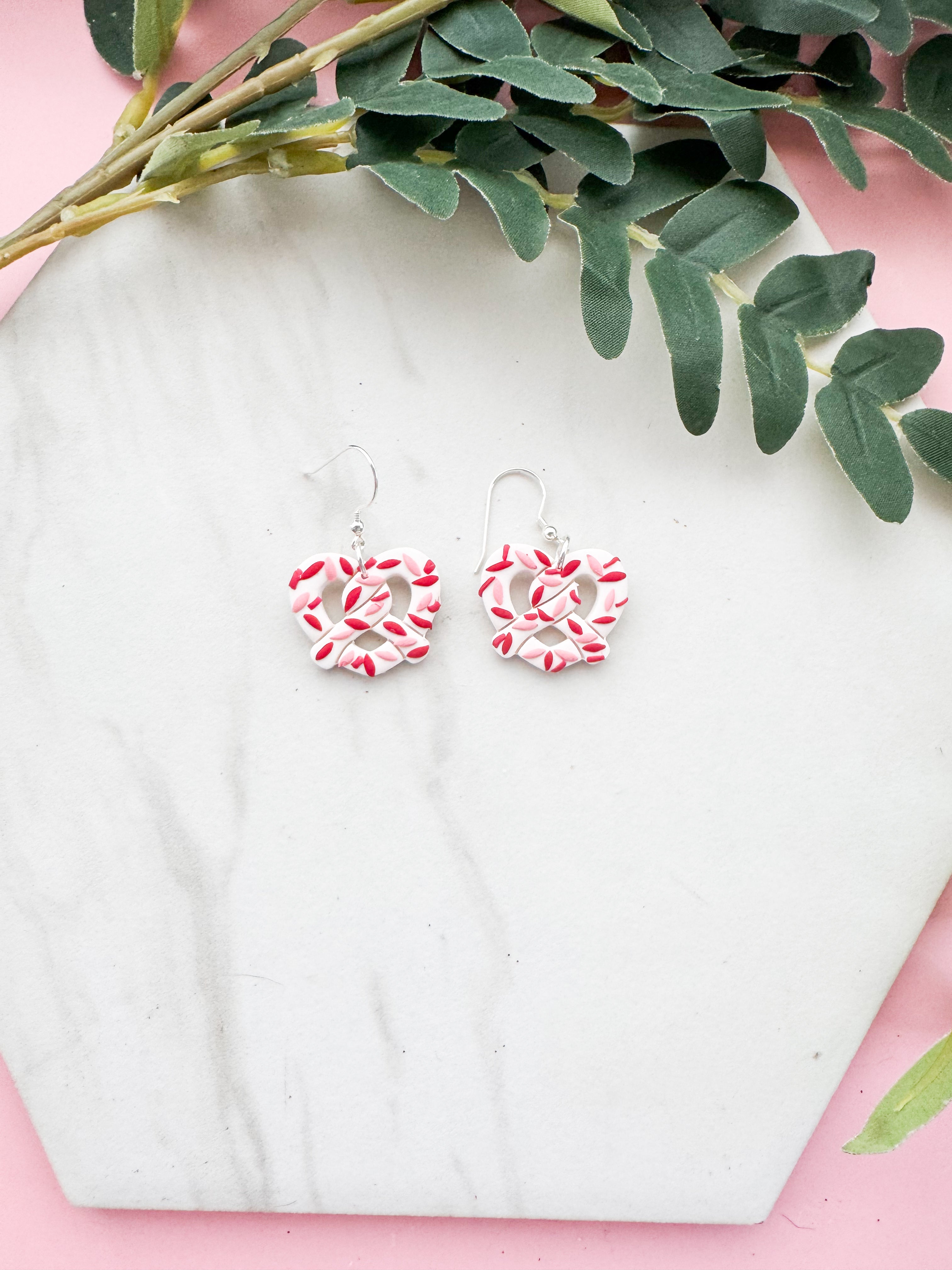Chocolate Covered Pretzel Clay Earrings
