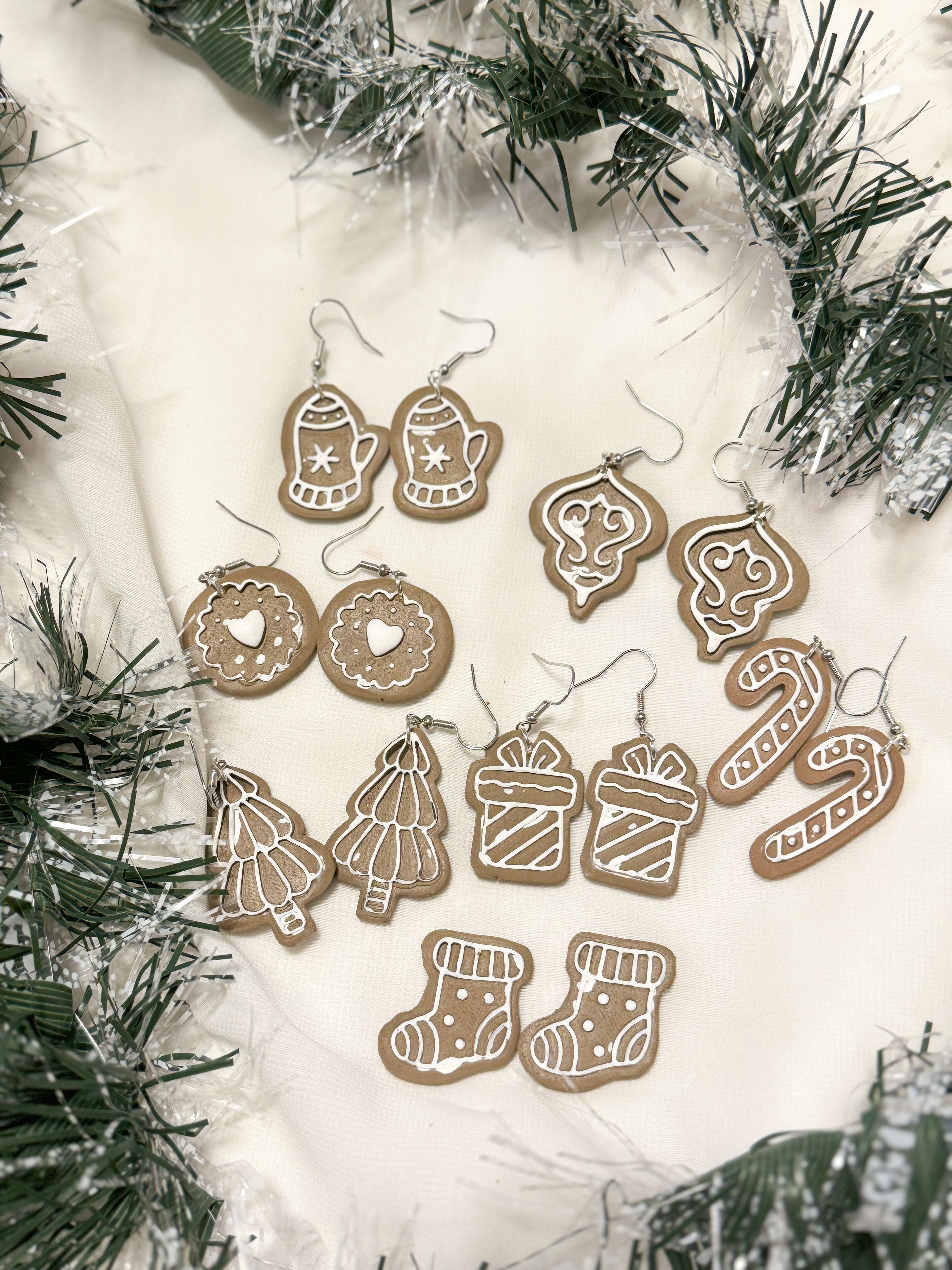 Christmas cookies clay earrings