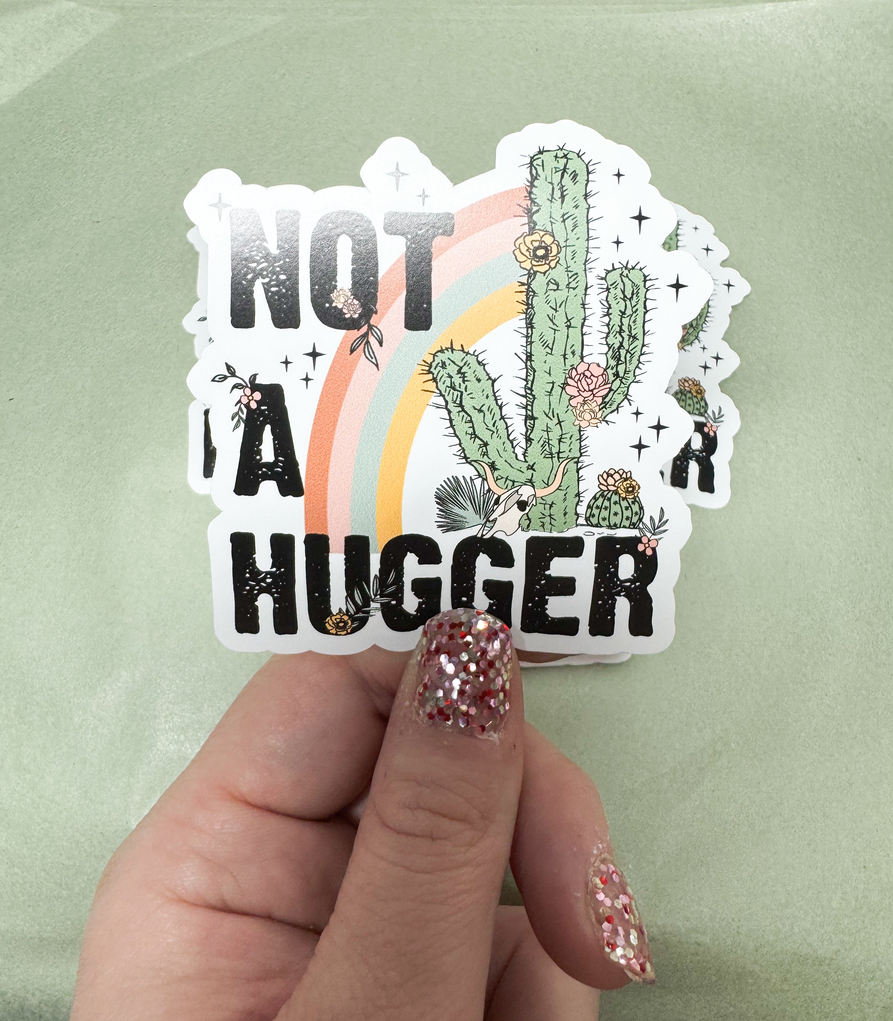 Not A Hugger Vinyl Sticker
