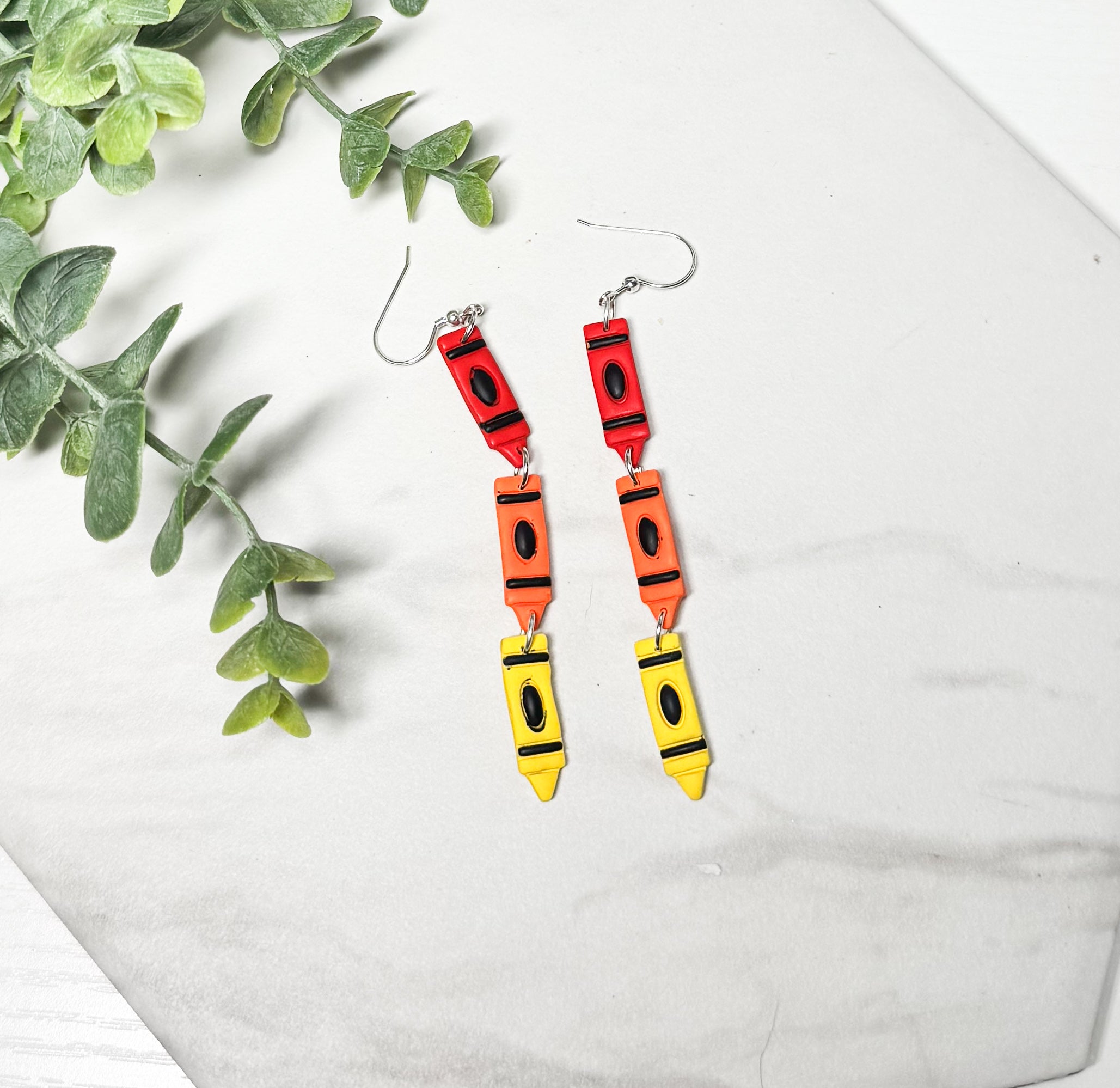 Primary Color Crayon stack Earrings