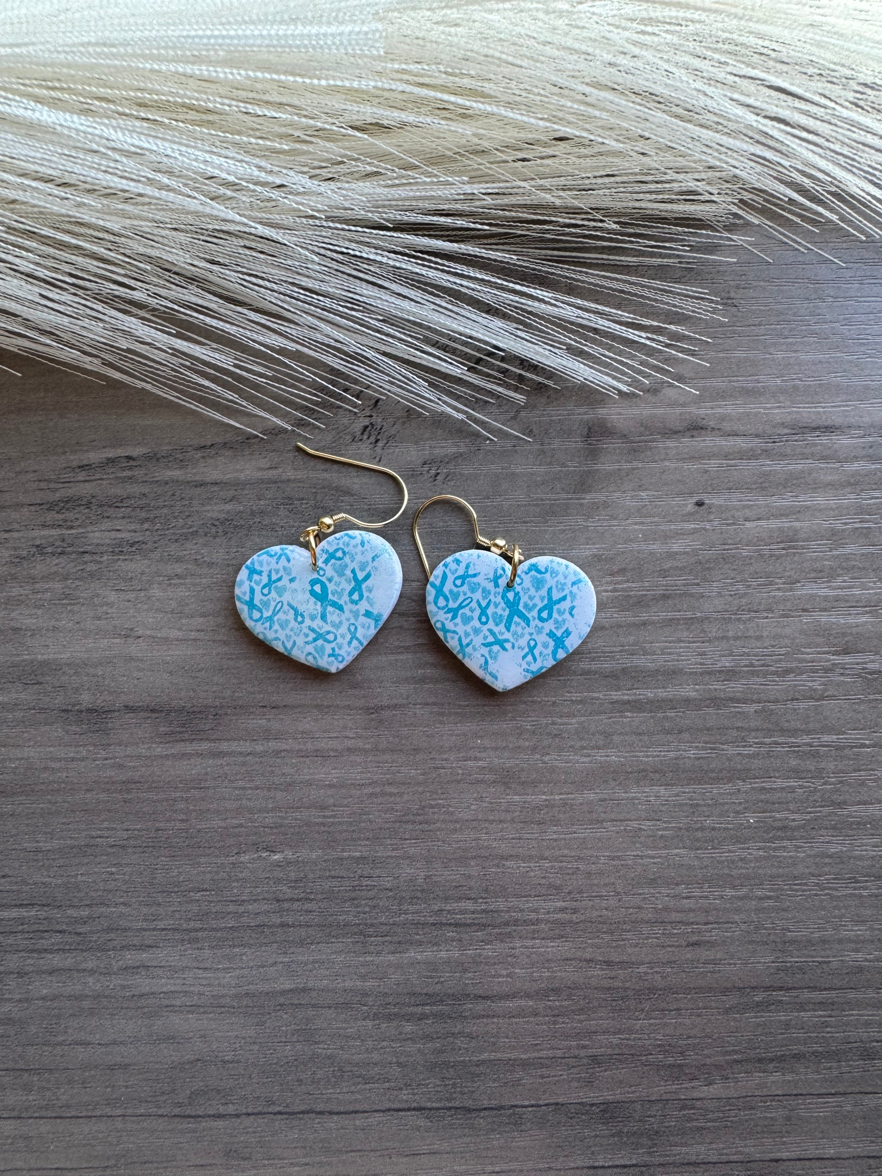 Teal Ribbon Earrings