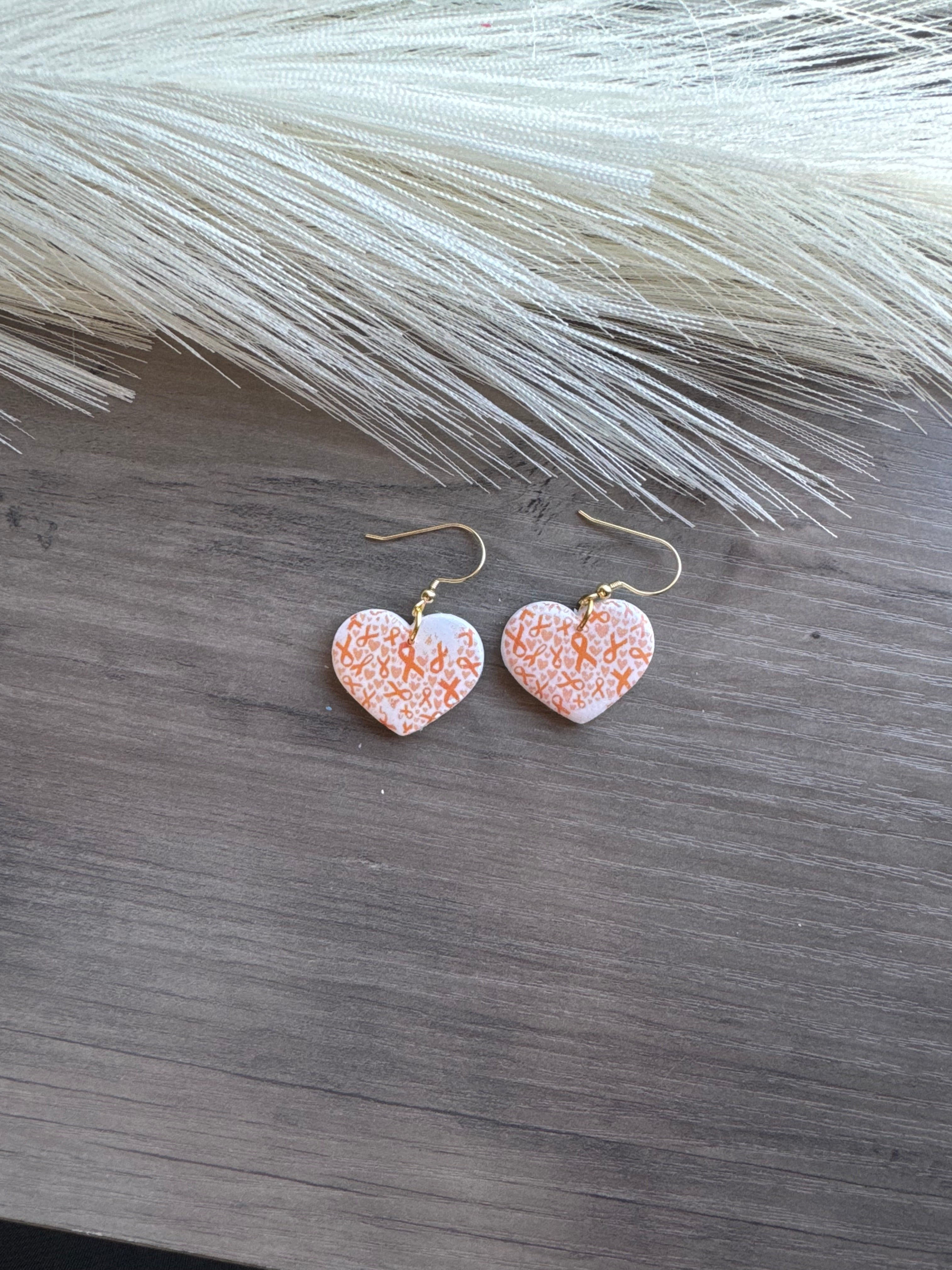 Orange Ribbon Earrings