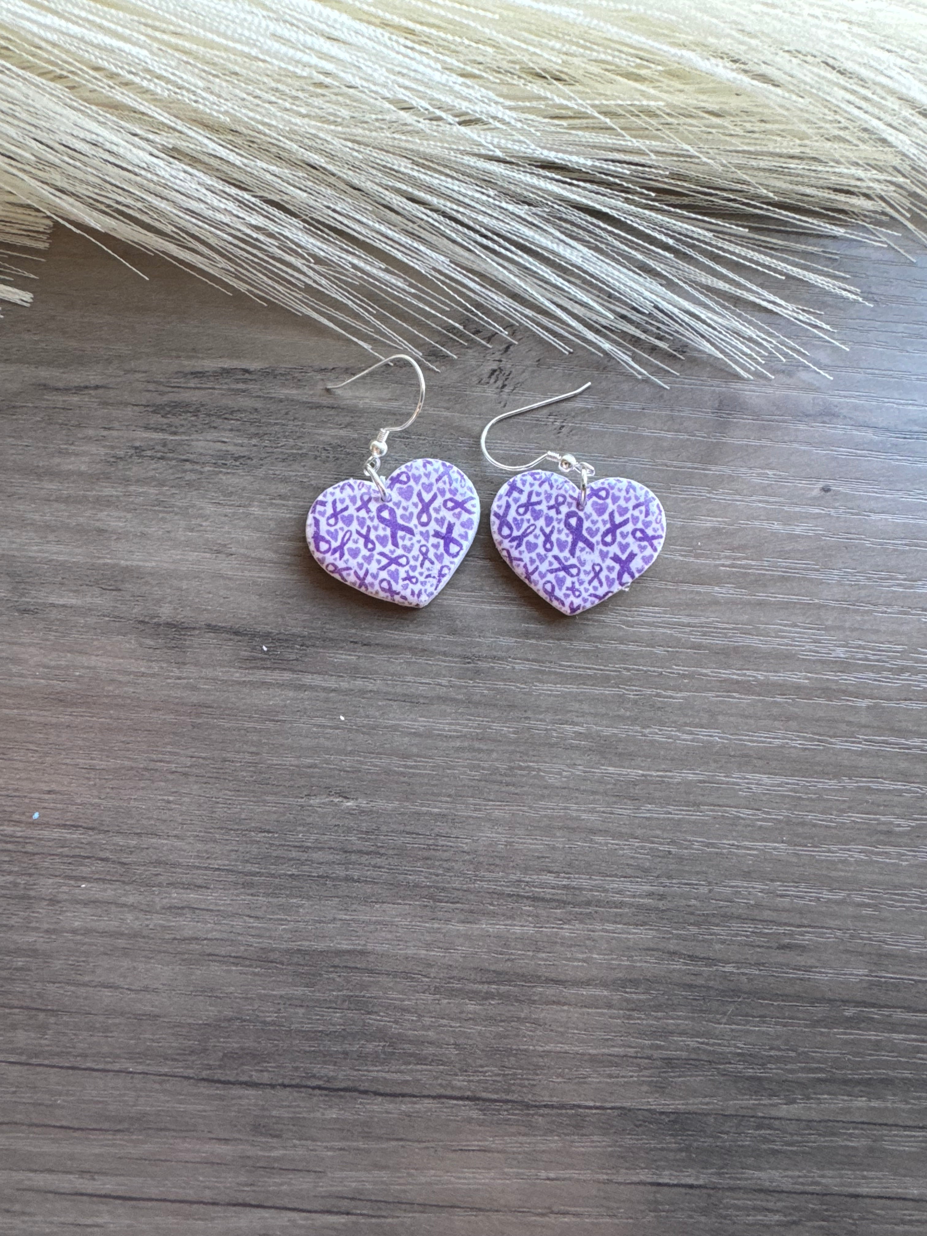 Purple Ribbon Earrings
