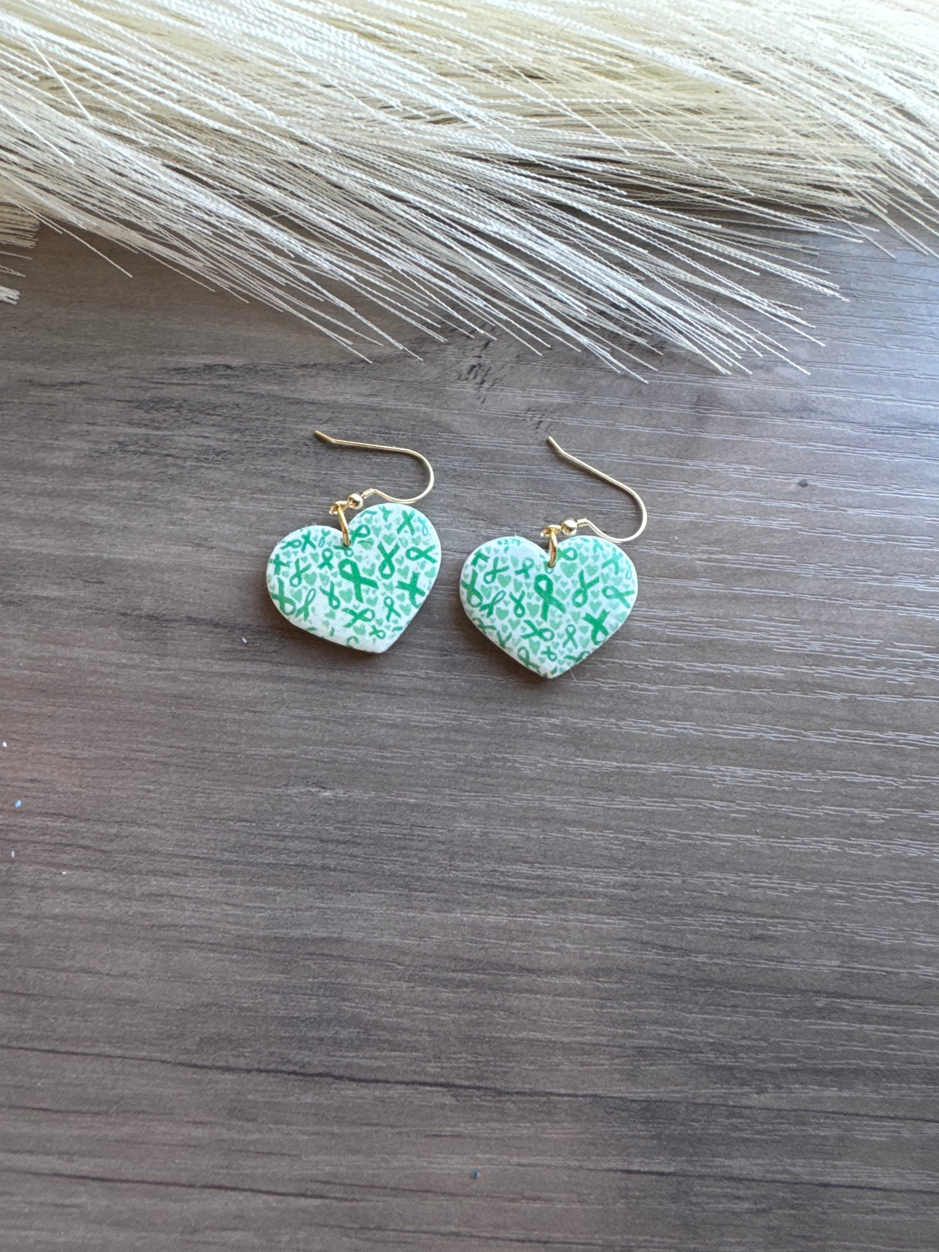 Green Ribbon Earrings
