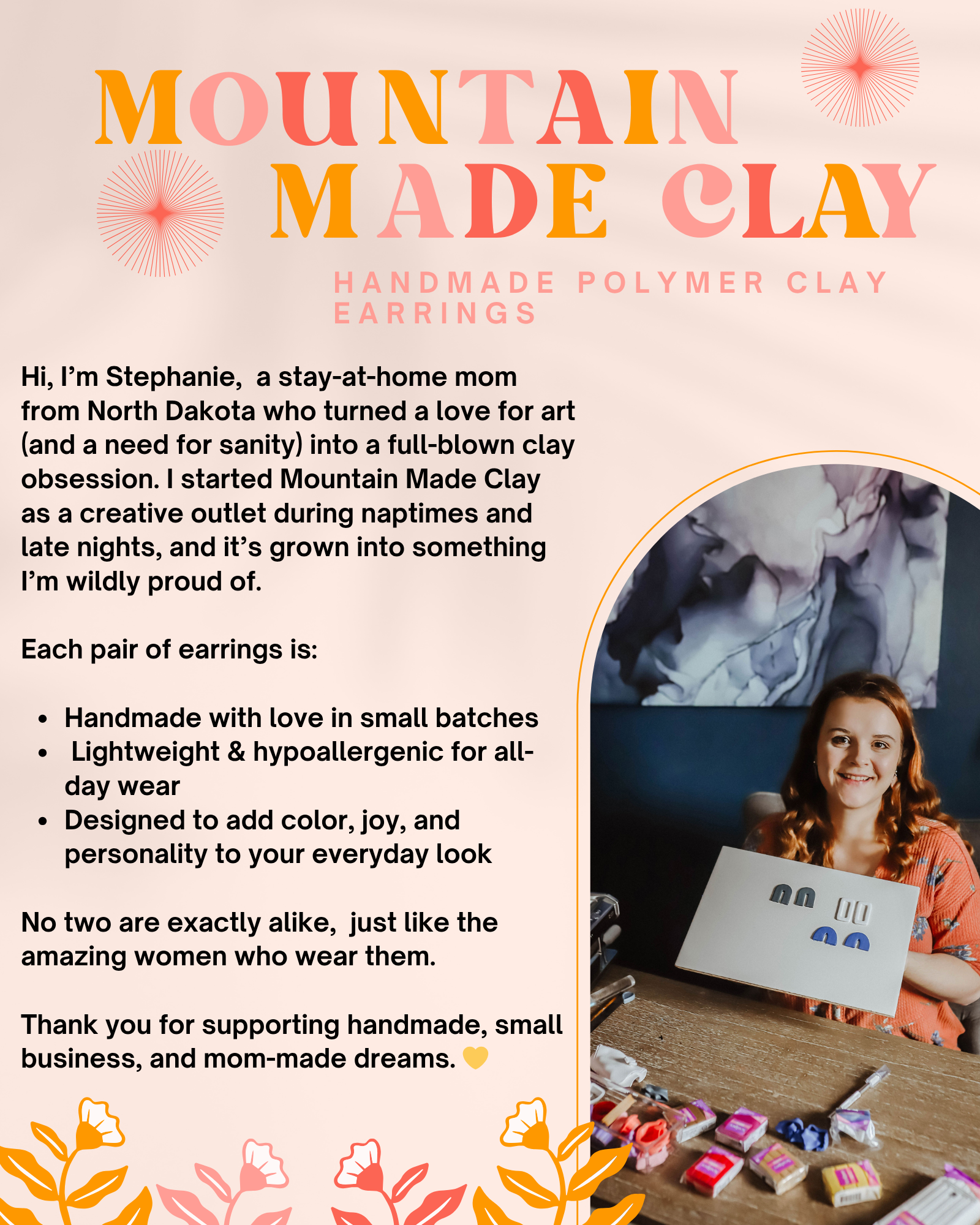 Holly Berry Dangle Earrings | Christmas Evergreen Dangles | Handmade Holiday Polymer Clay Jewelry